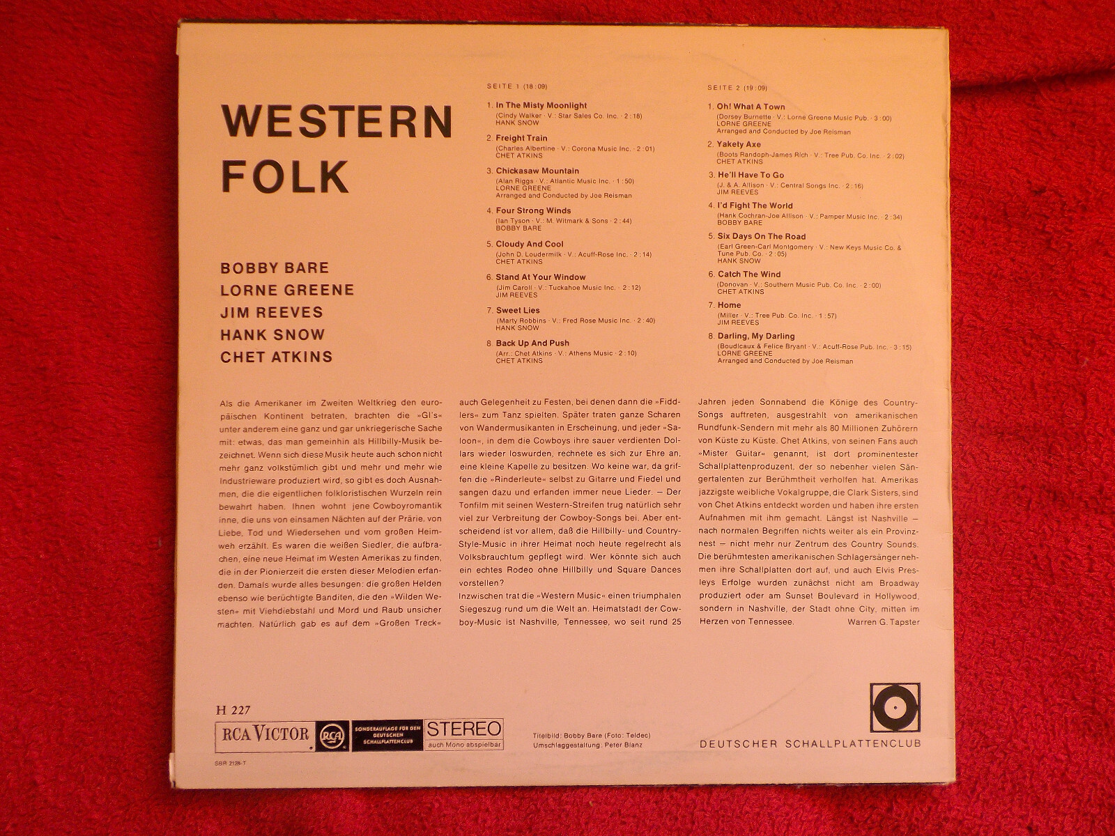 V.A. – Western Folk (RCA Victor Records, LP), Bild 3
