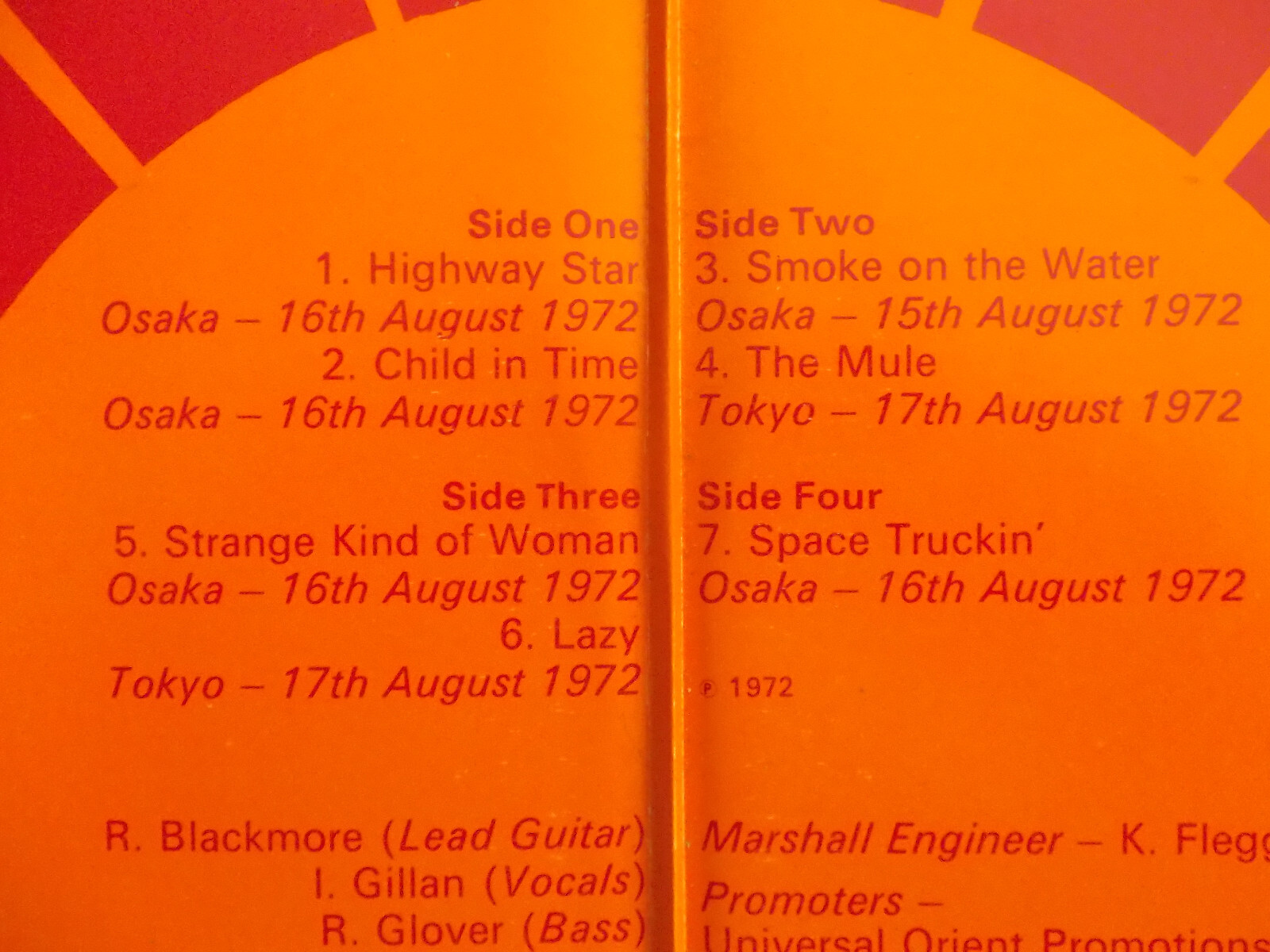 Deep Purple – Made in Japan (deutsche Doppel-LP, 1972), Bild 3