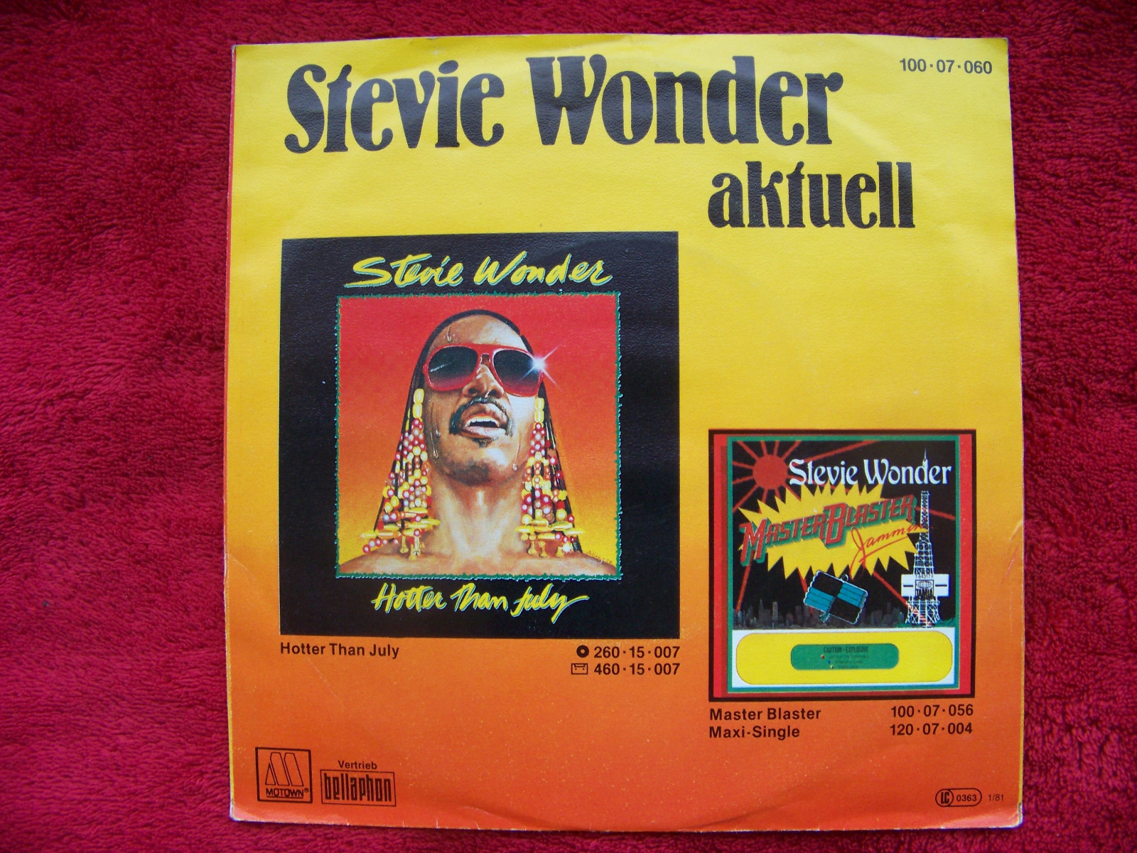 Stevie Wonder – I ain´t gonna stand for it / Knocks me off my feet (7″-Single), Bild 2
