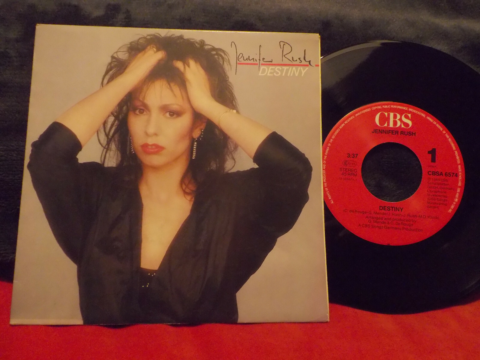 Jennifer Rush – Destiny / The Right Time Has Come Now (CBS, CBSA 6574, Niederlande, 1985)
