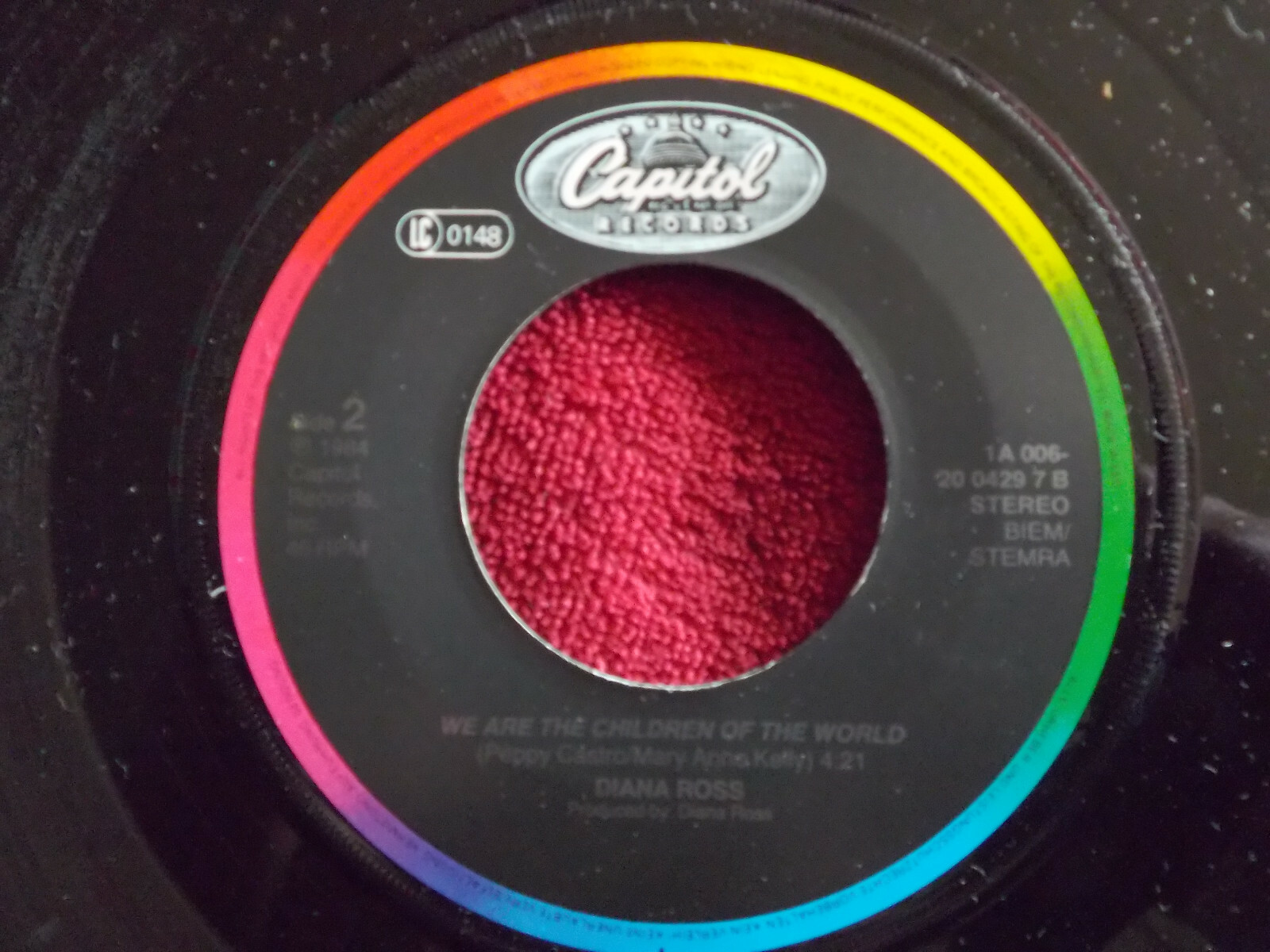 Diana Ross – Swept Away / We Are the Children of the World, Capitol Records, 7″-Single, Bild 2