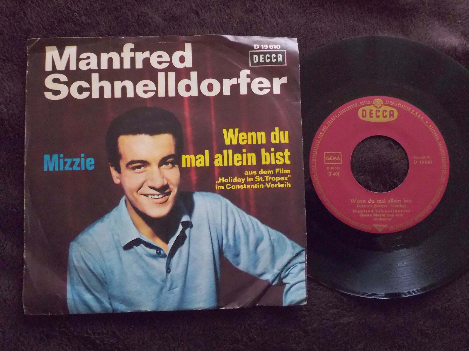 Manfred Schnelldorfer – Wenn du mal allein bist / Mizzie | Decca 45er-Single