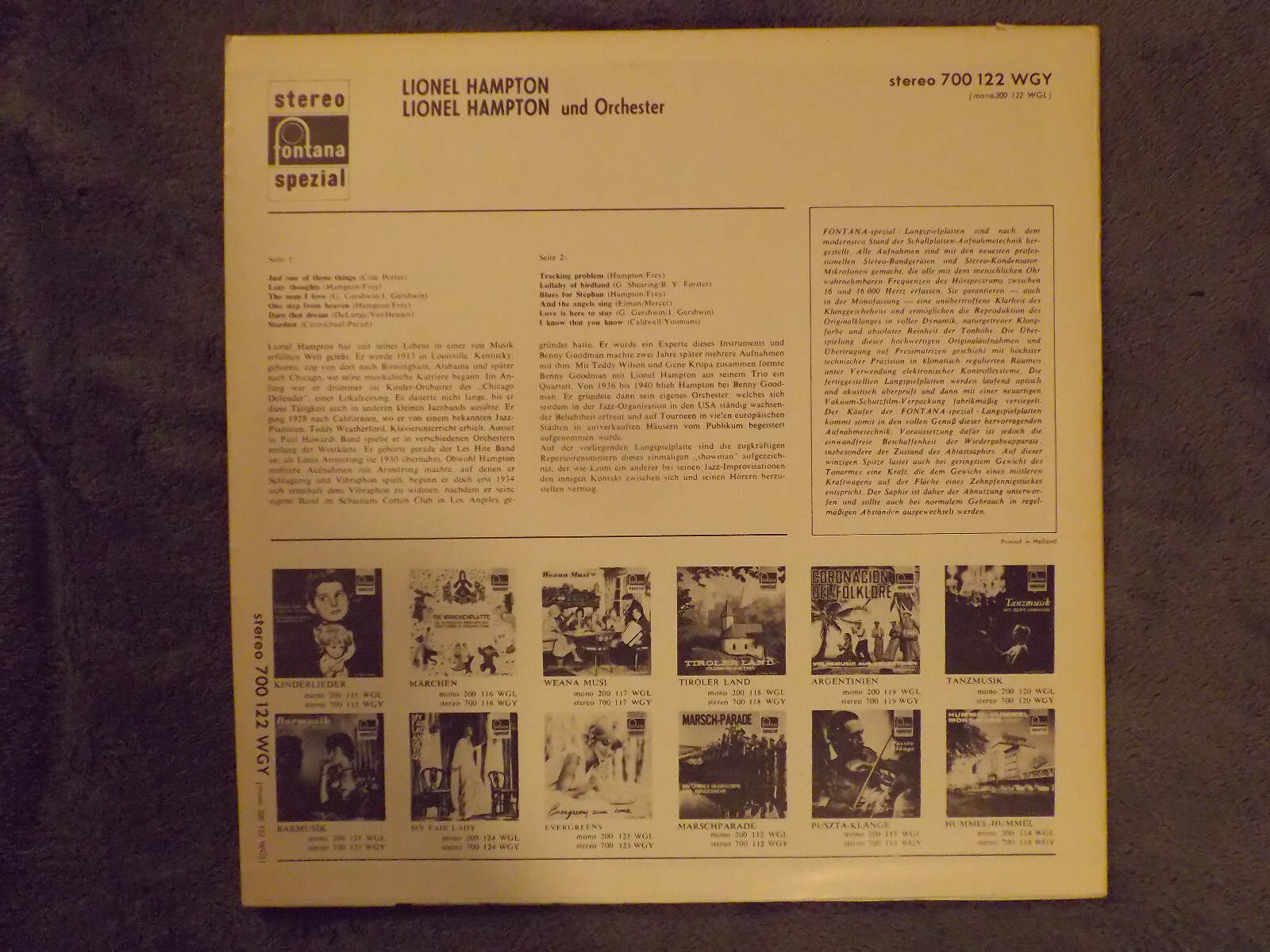Lionel Hampton und Orchester – Lionel Hampton | RCA Records NL 80475, Bild 2