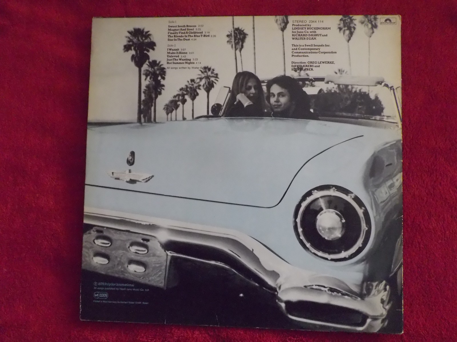 Walter Egan – Not Shy (LP, Polydor Records, 1978), Bild 4