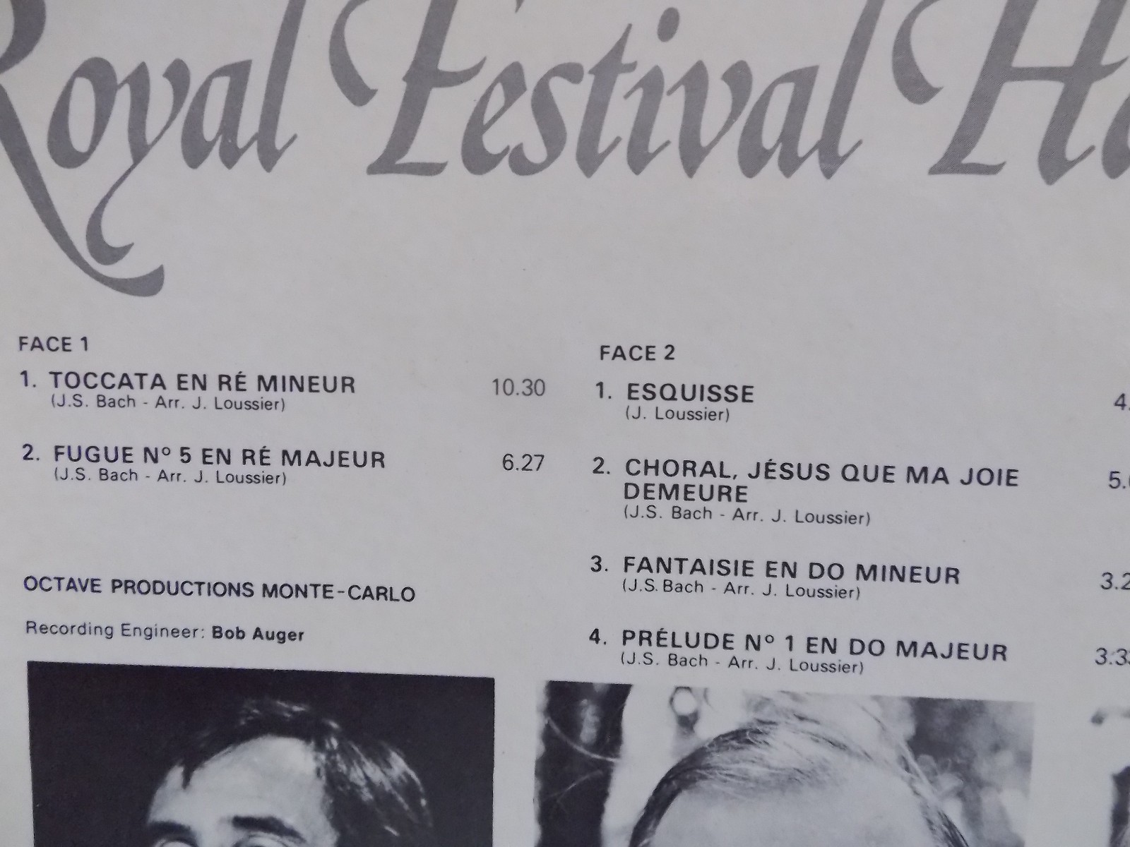 The Jacques Loussier Trio – In Concert at the Royal Festival Hall (LP, Polydor, 1974), Bild 3