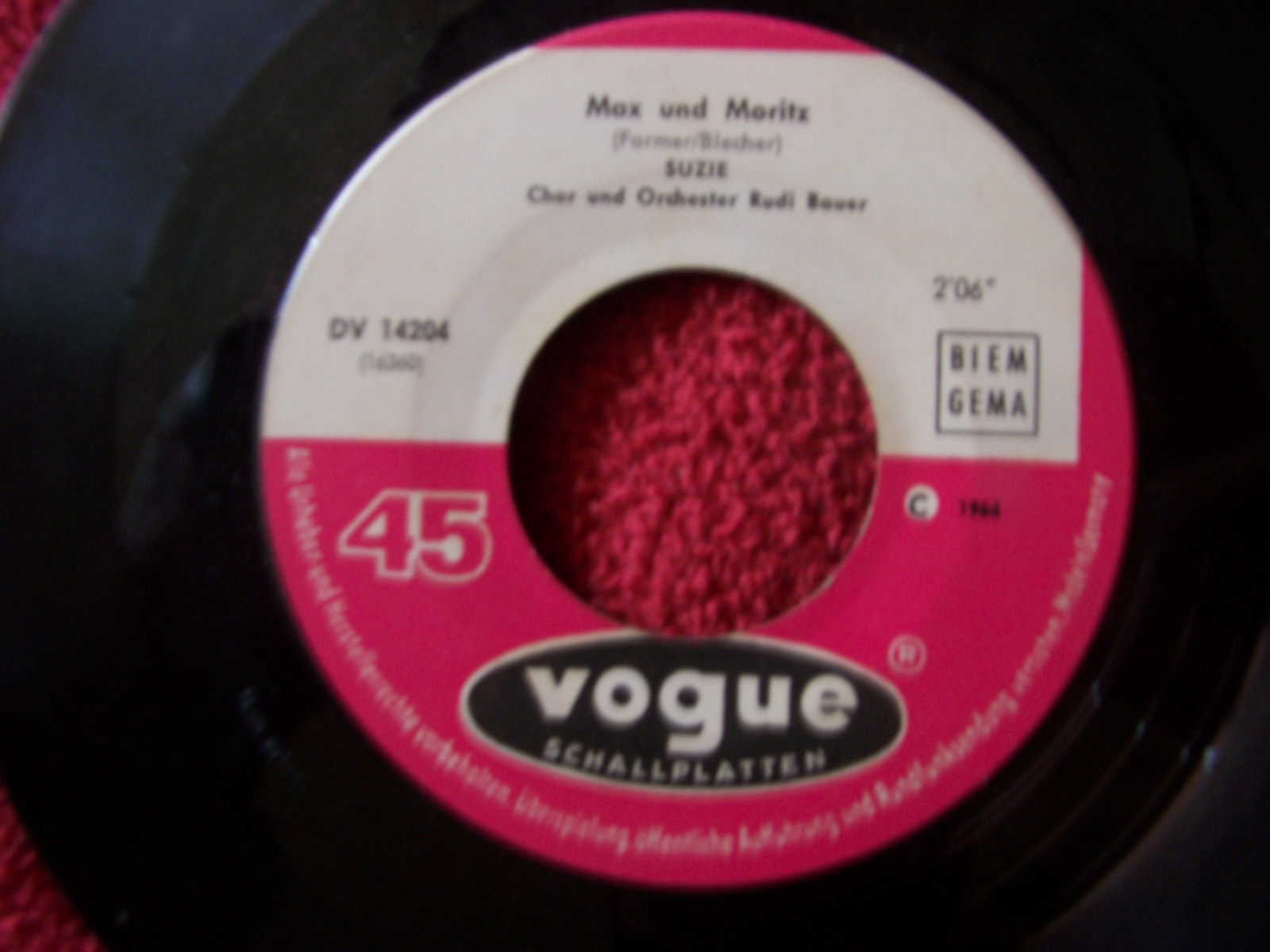 Suzie – Max und Moritz / Wenn ich mich einmal verliebe (Vogue Records, DV 14204)
