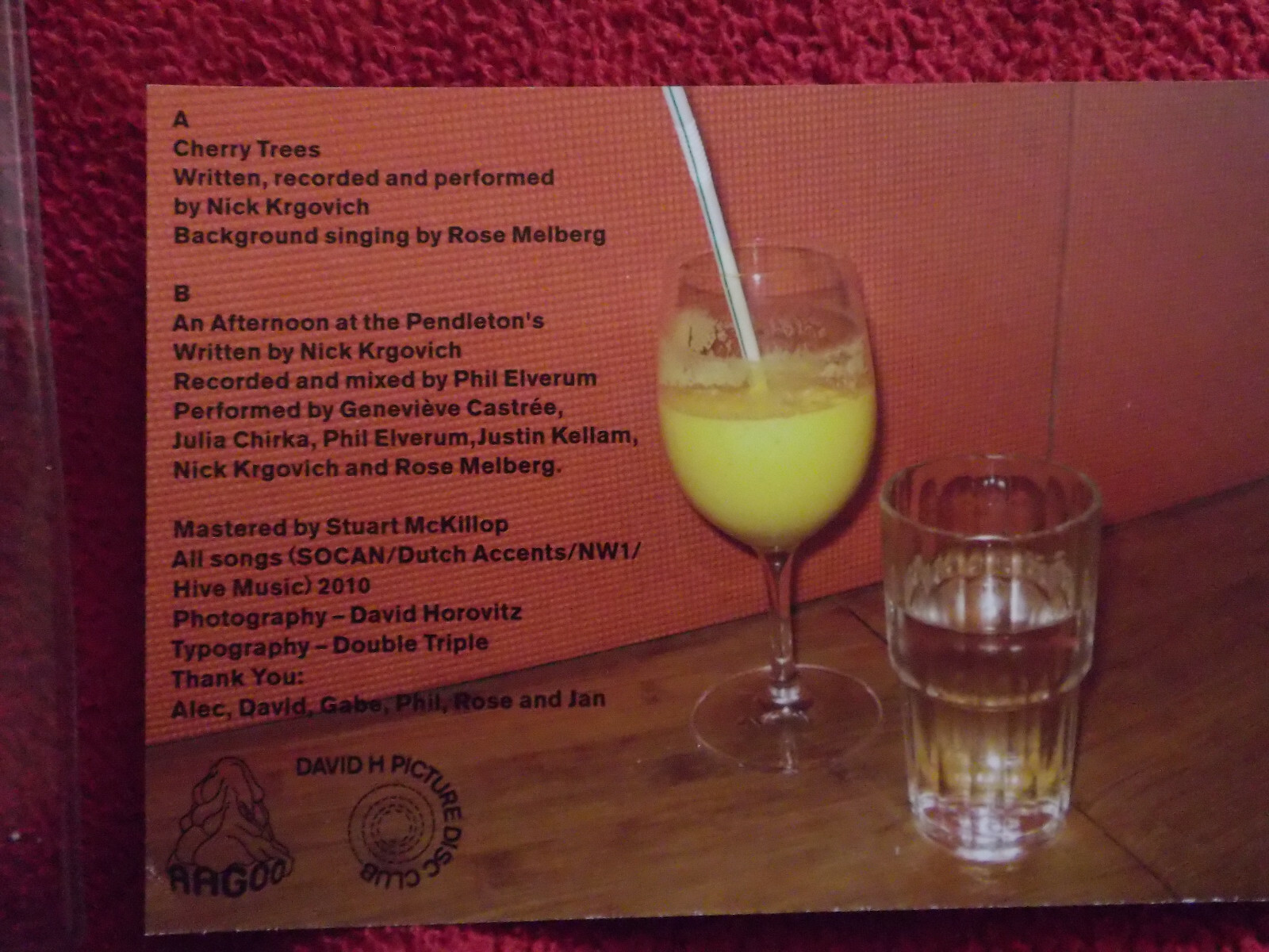 No Kids – Cherry trees / An afternoon at the Pendleton´s (Picture-disc, AGO 028), Bild 2