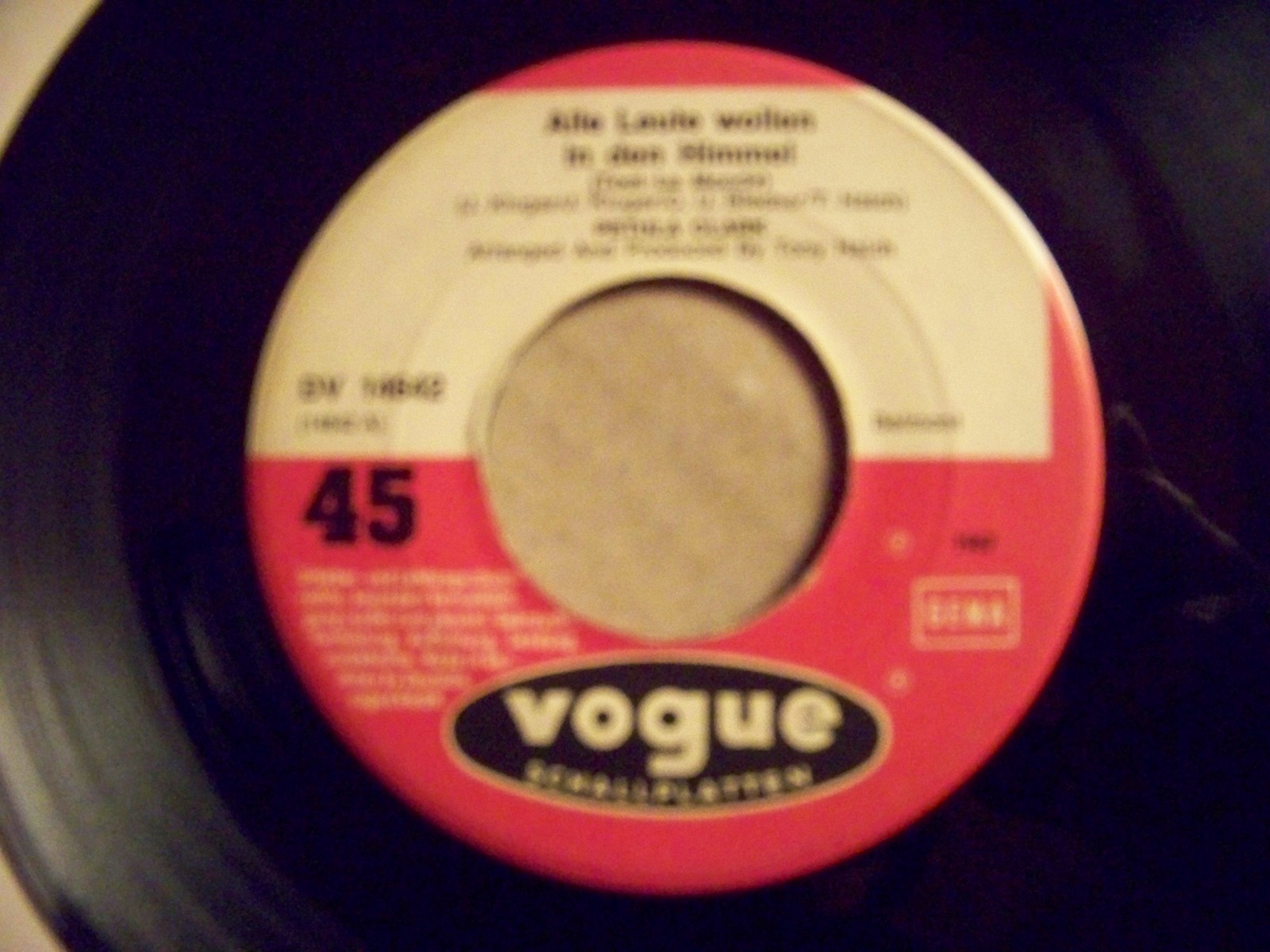 Petula Clark – Alle Leute wollen in den Himmel / Schade (Vogue Records, DV 14642)
