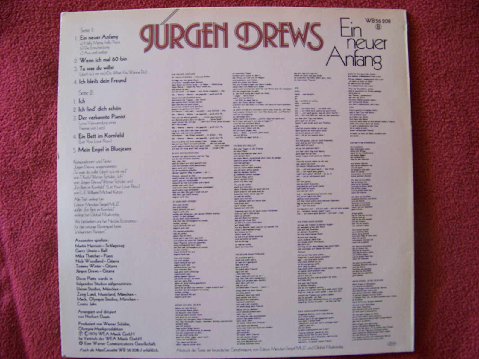 Jürgen Drews – Ein neuer Anfang (LP), Bild 2