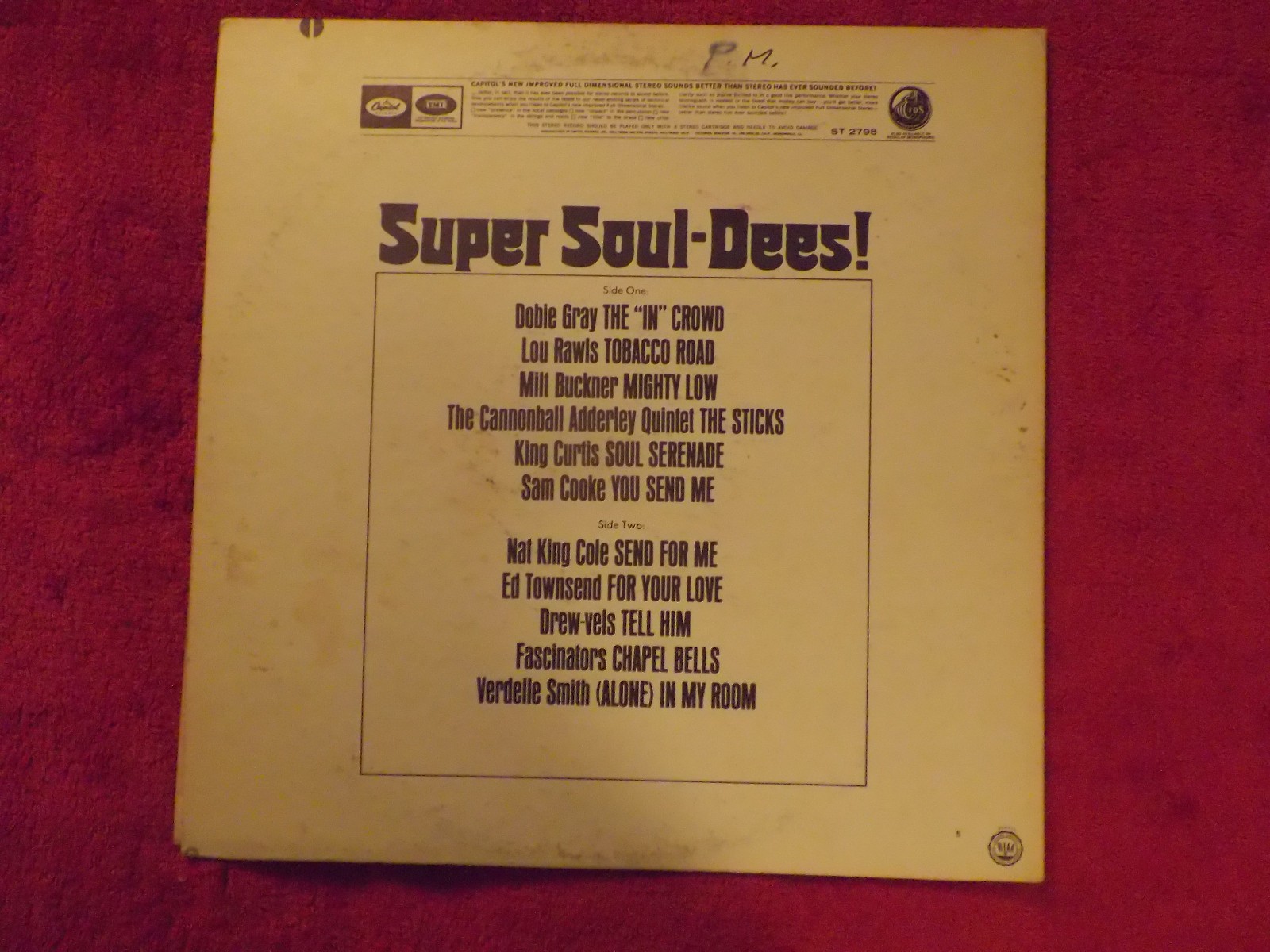 Various Artists – Super Soul-Dees ! (Capitol Records, ST-2798, LP), Bild 2