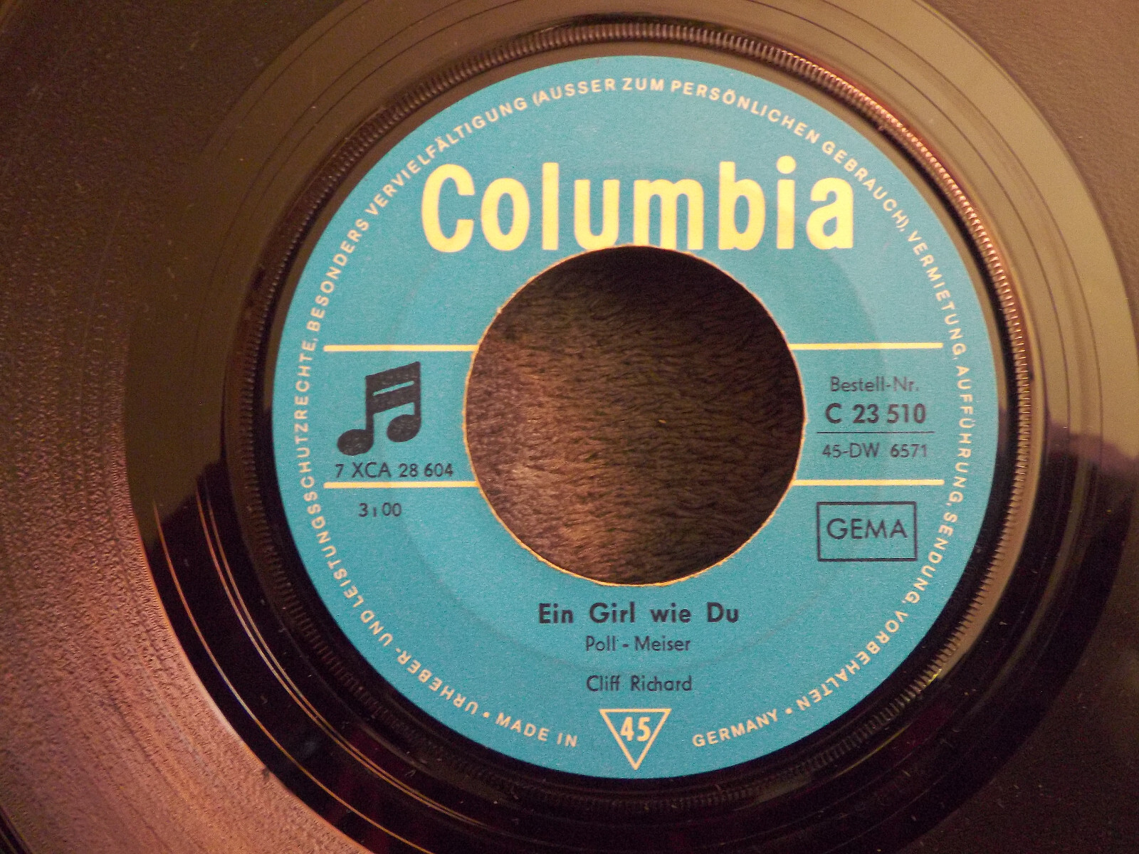 Cliff Richard – Ein Girl wie du / Bilder von dir (7″-Single)