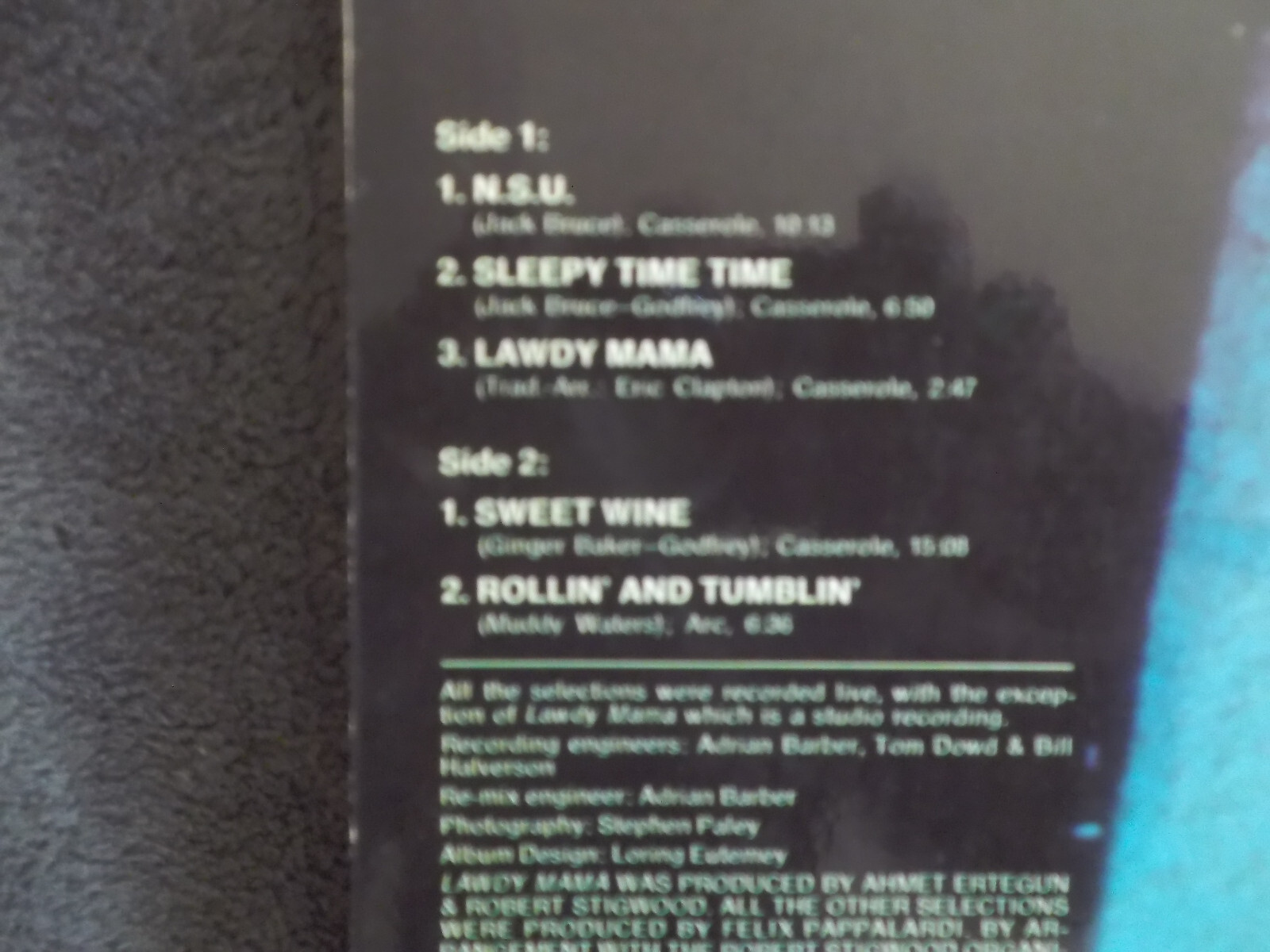 Cream – Live Cream (Polydor Records 2383 016, LP, 1970), Bild 3