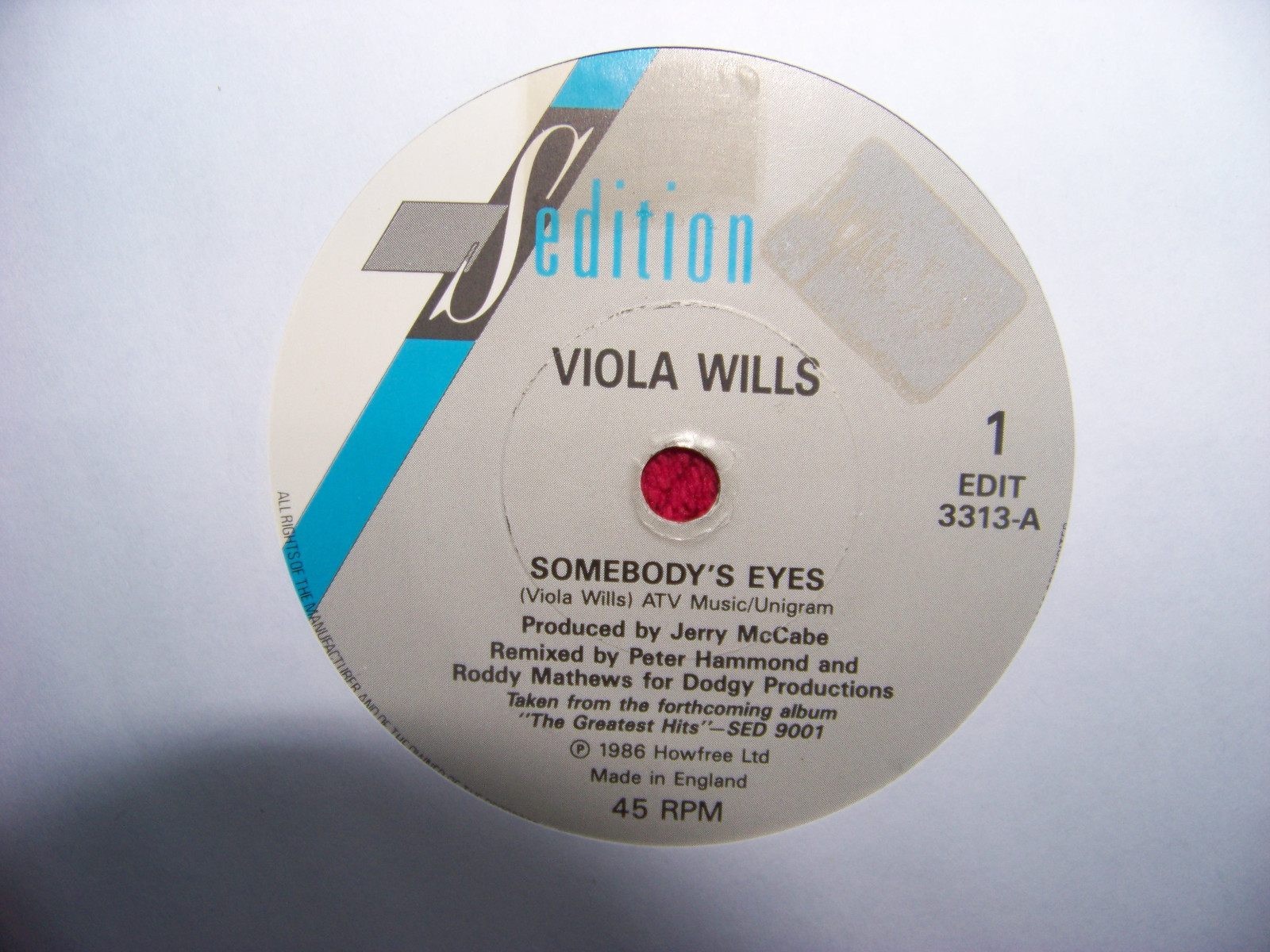 Viola Wills – Somebody´s eyes / Your love | Sedition Records EDIT 3313