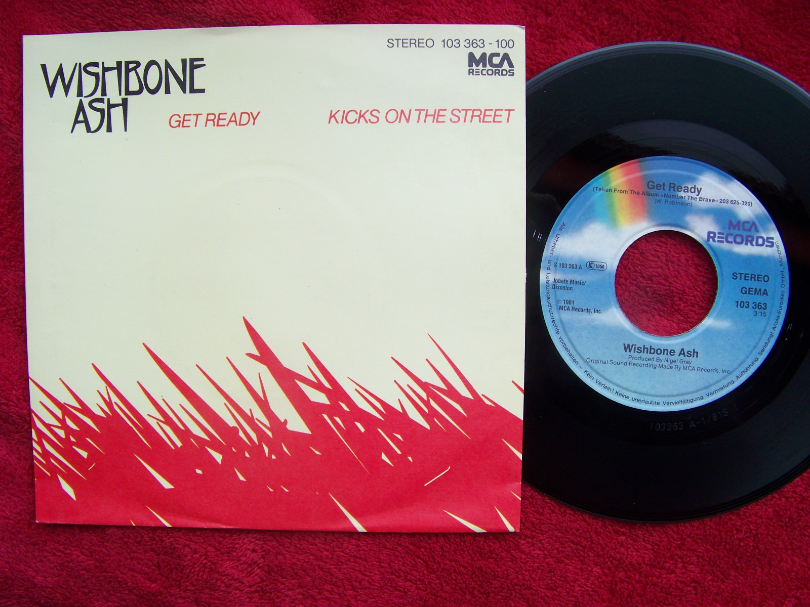 Wishbone Ash – Get Ready / Kicks on the Street | MCA Records 103 363, 7″-Single