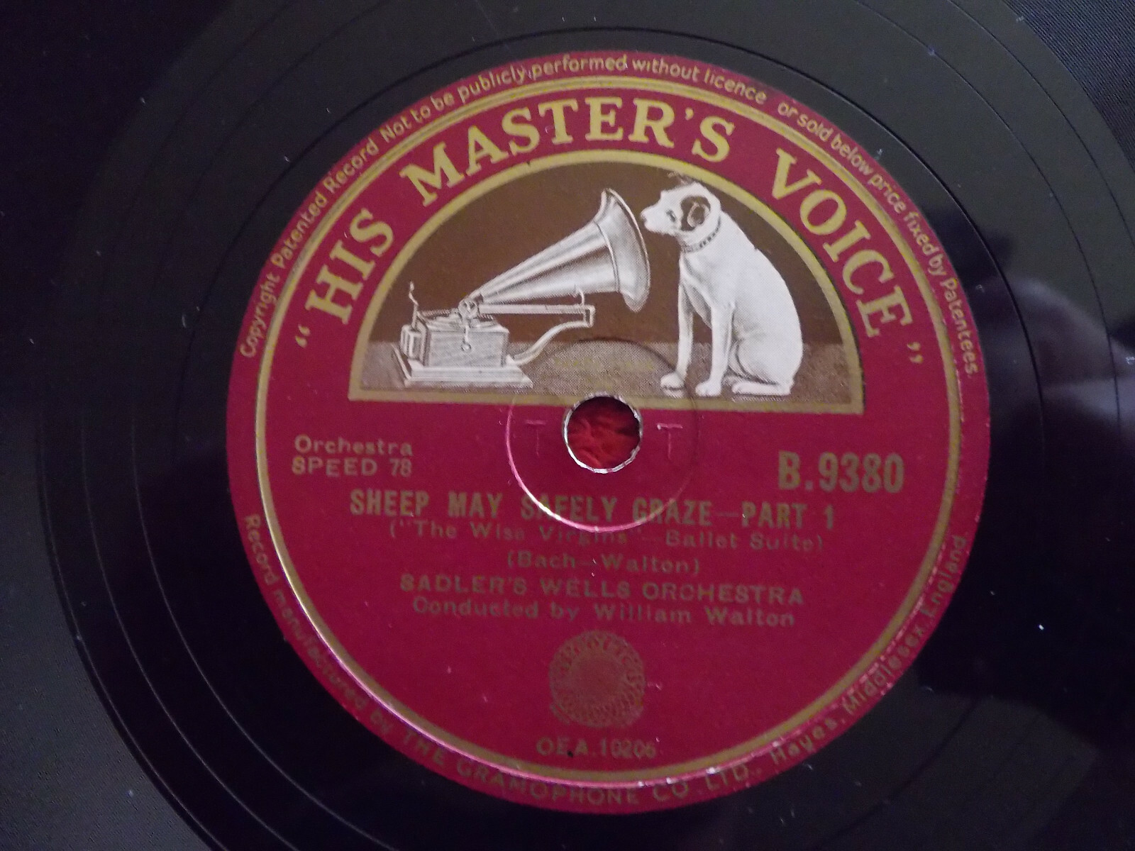 Sadler´s Wells Orchestra – Sheep may safely graze Part 1+2 (78er Schellackplatte)