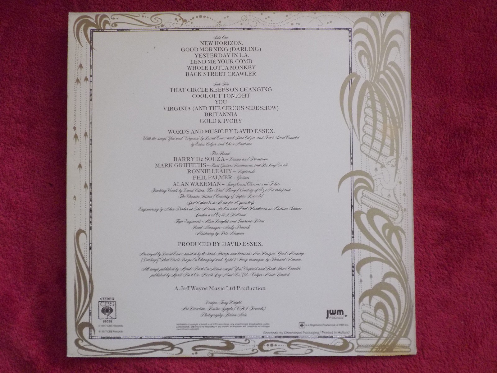 David Essex – Gold & Ivory | CBS Records LP, Niederlande, 1977, Bild 2