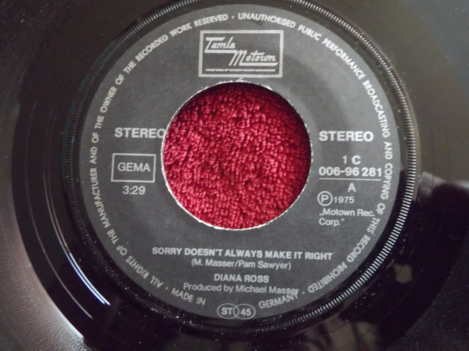 Diana Ross – Sorry doesn´t always make it right / Together | Tamla Motown, 1975