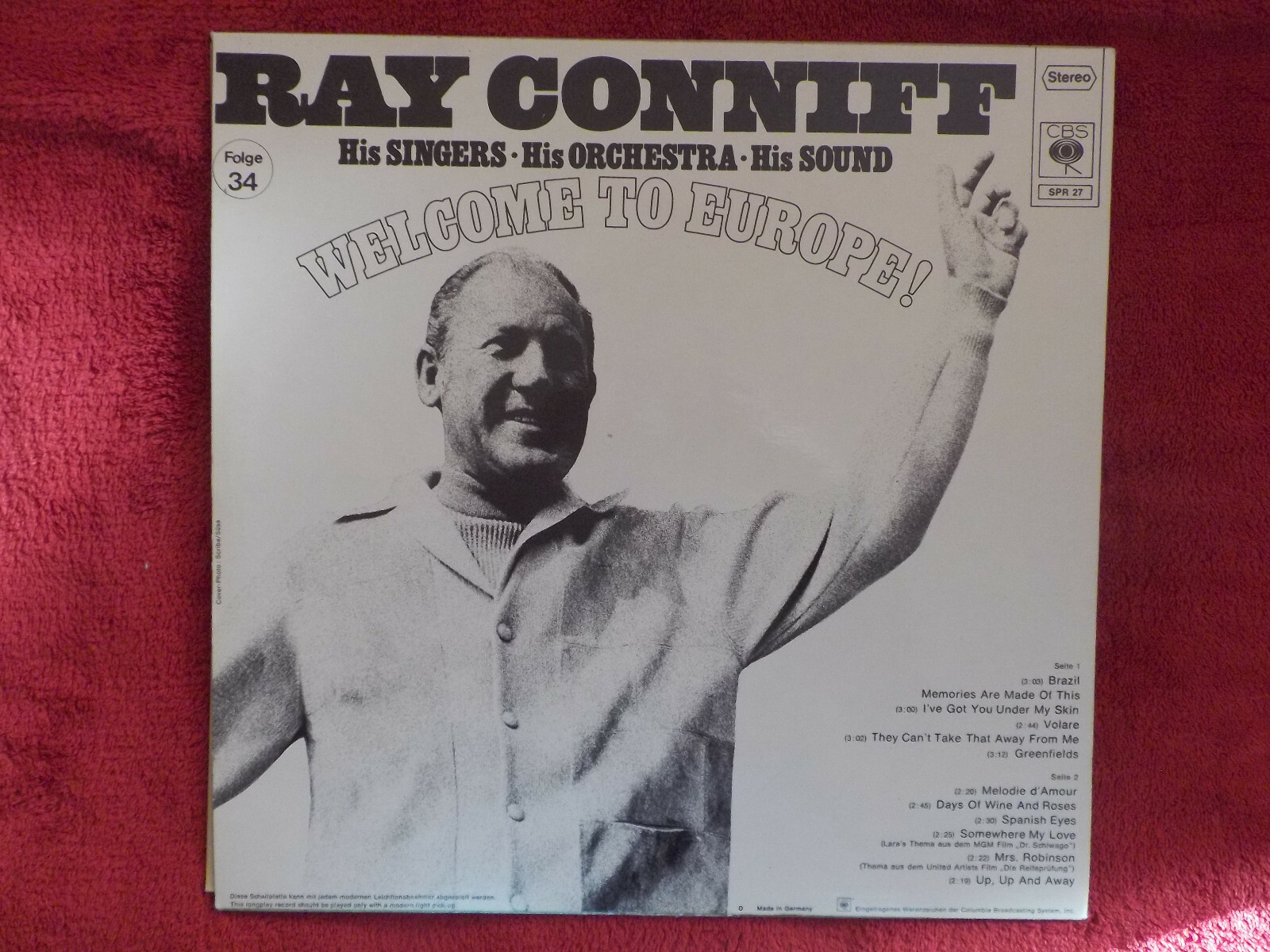 Ray Conniff – Welcome to Europe ! | CBS LP, Deutschland 1968, Bild 3