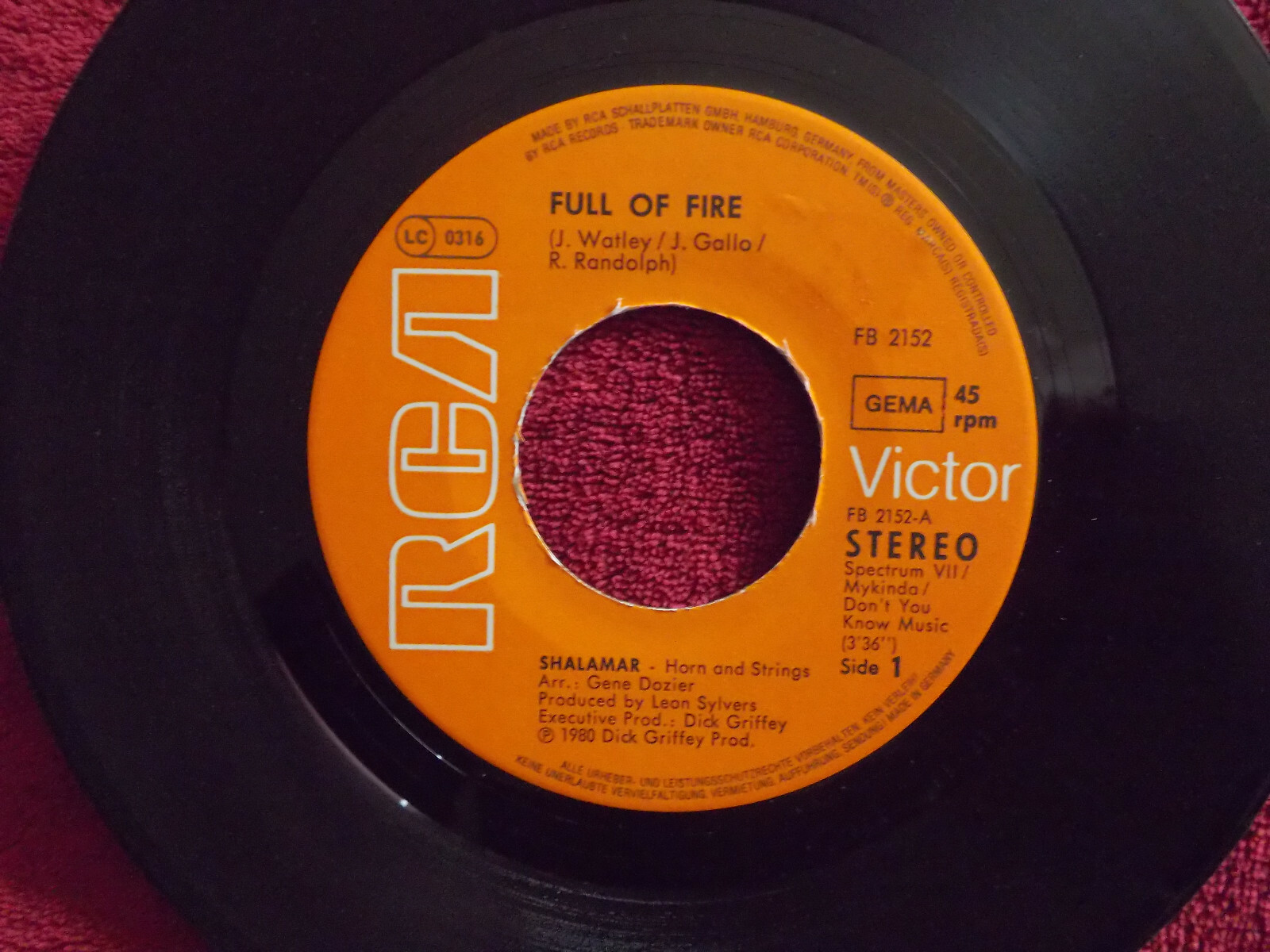 Shalamar – Full of Fire / Let´s Find the Time for Love (RCA Records, FB 2152, 1980)