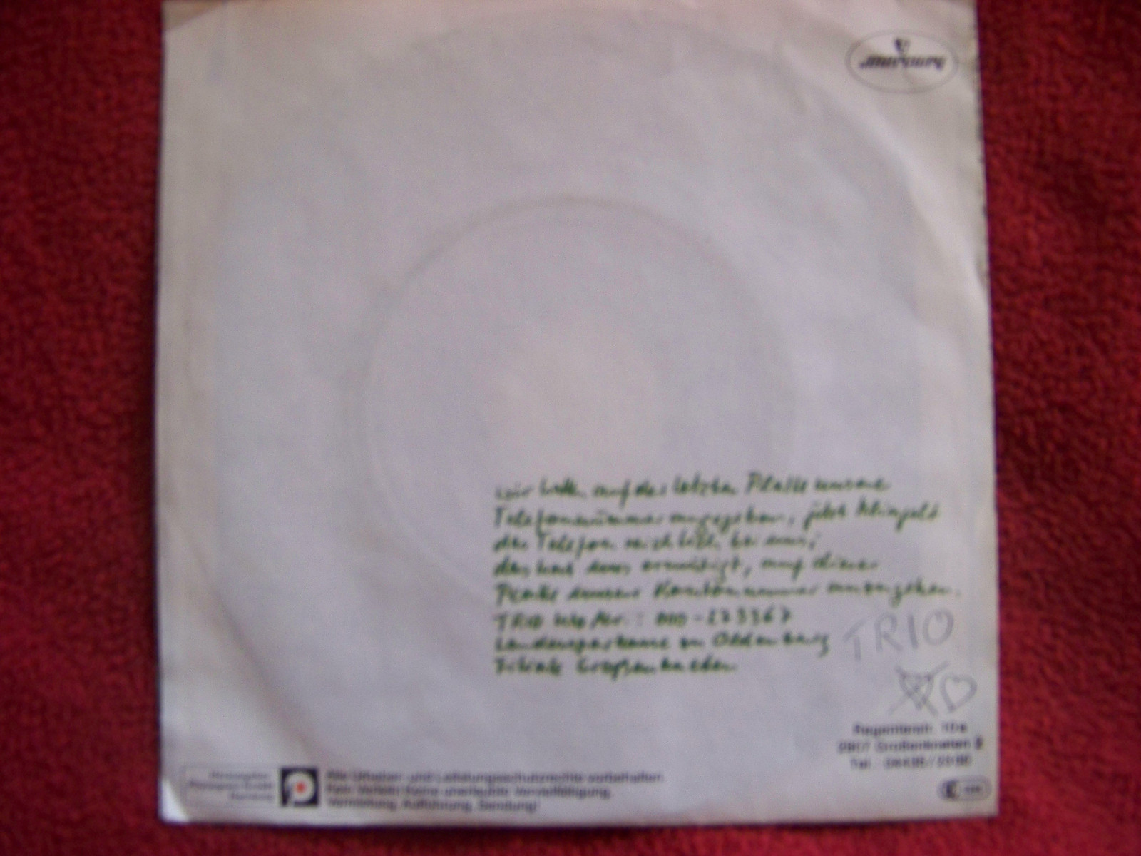 Trio – Anna - Lass mich rein lass mich raus / Lady-o-Lady (Single, 1982), Bild 2