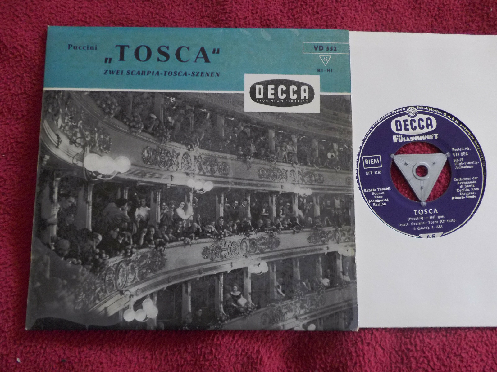 Puccini – Tosca: Zwei Scarpia-Toscia-Szenen | Decca Füllschrift Records, VD  552