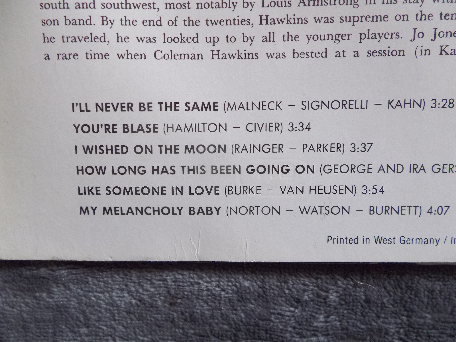 Coleman Hawkins – The Genius of Coleman Hawkins | Verve LP, RE, Bild 4