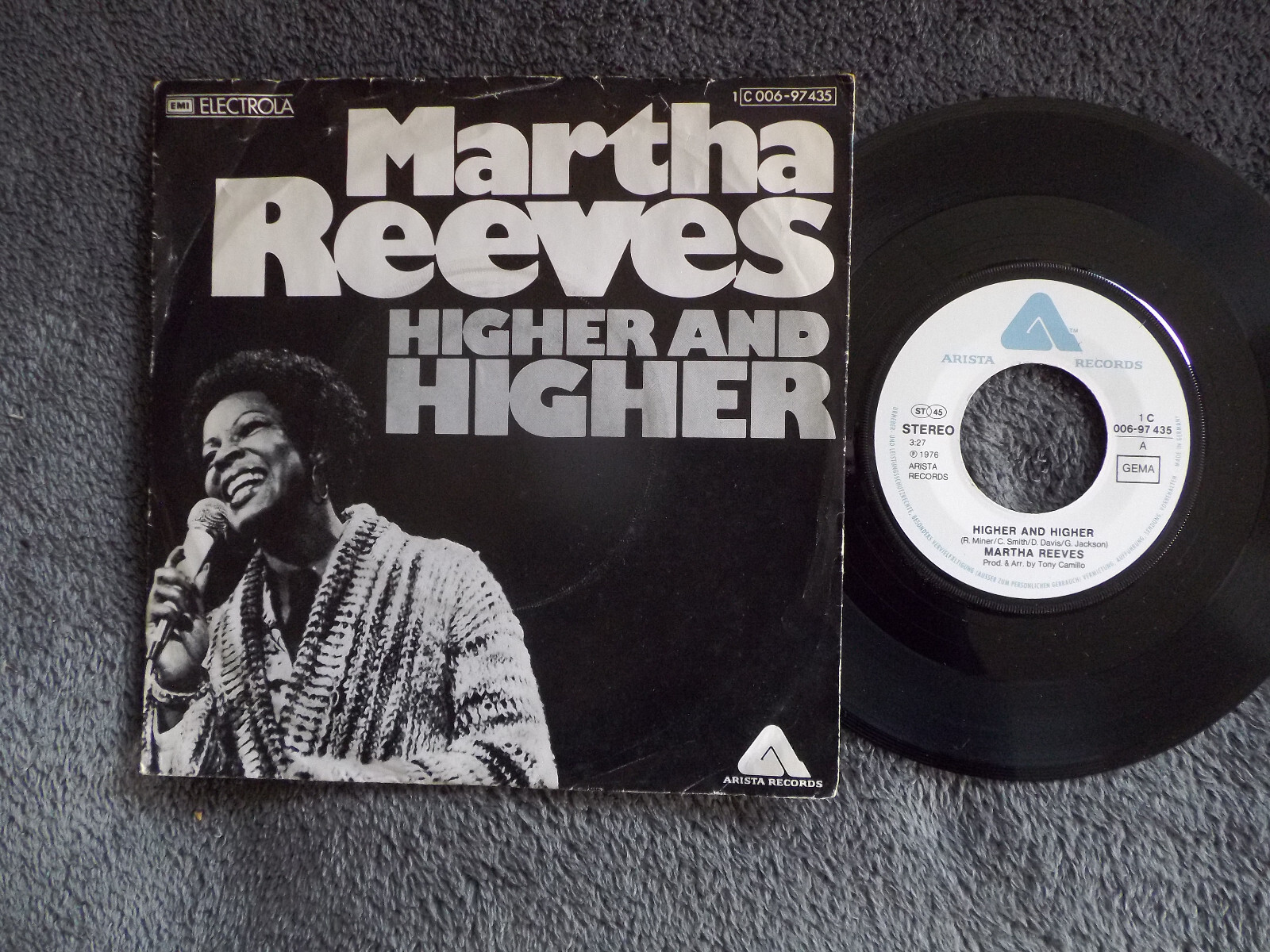 Martha Reeves – Higher and higher / Now that we found love (7″-Single, Arista Records, 1976)