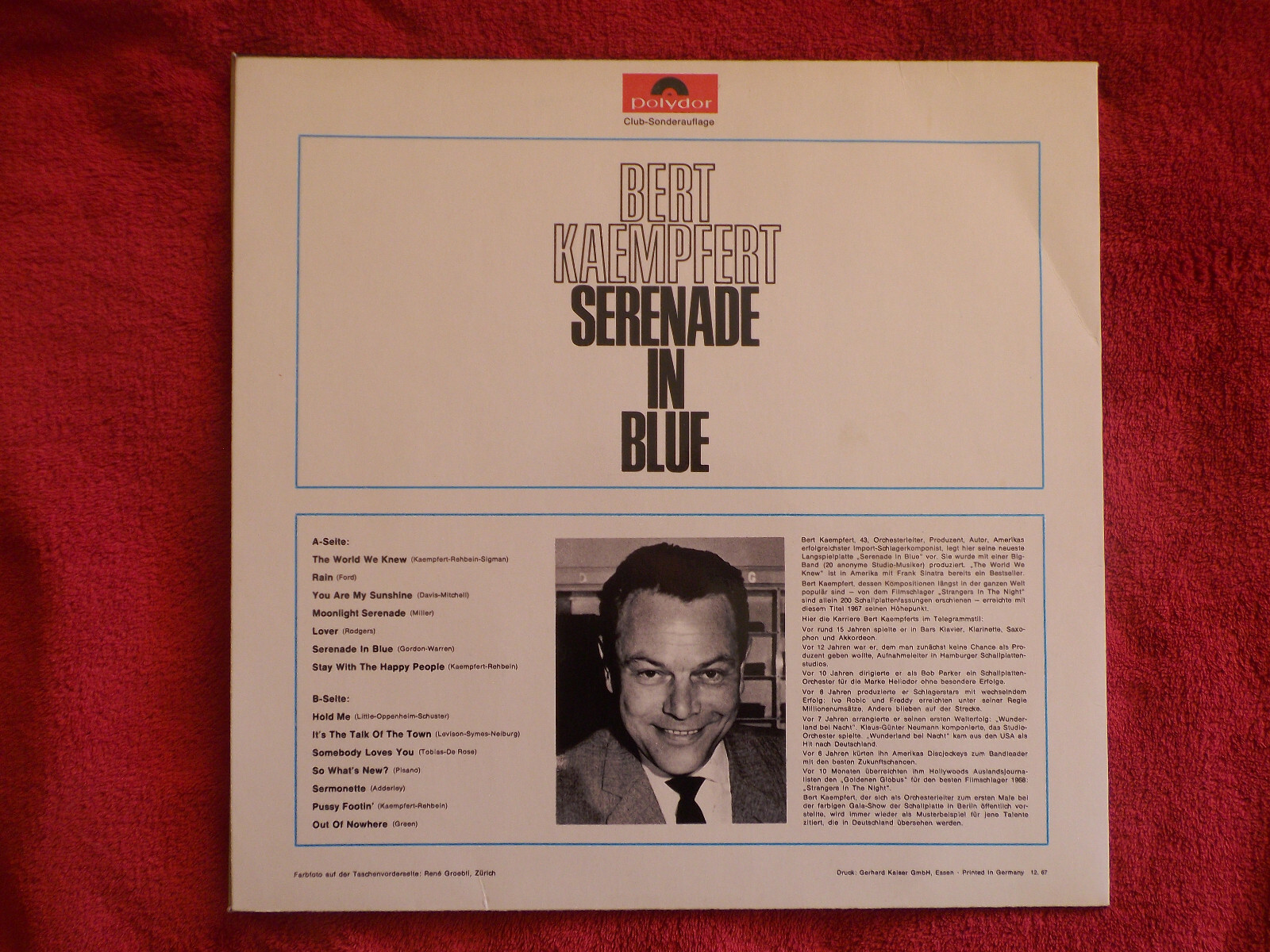 Bert Kaempfert – Serenade in Blue | Polydor Club-LP, Deutschland 1967, Bild 4