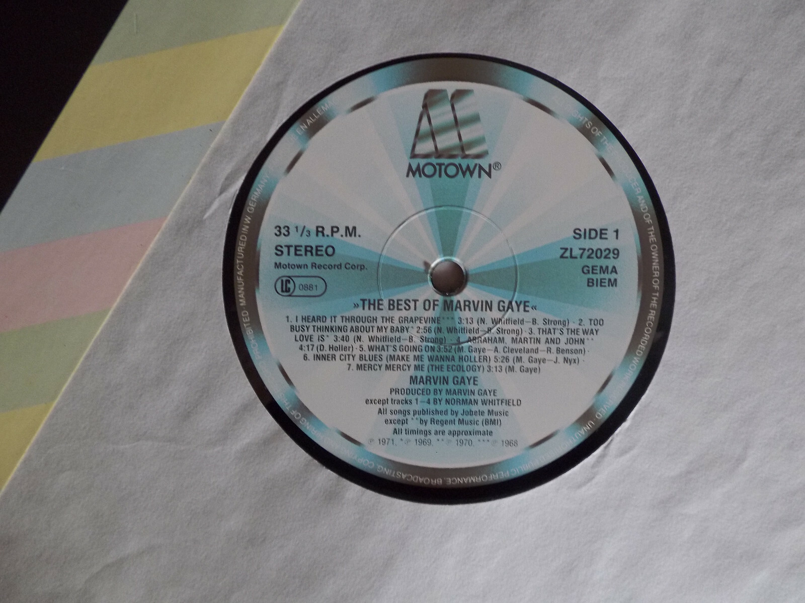Marvin Gaye – The Best of (Motown Records, ZL 72029, LP), Bild 2