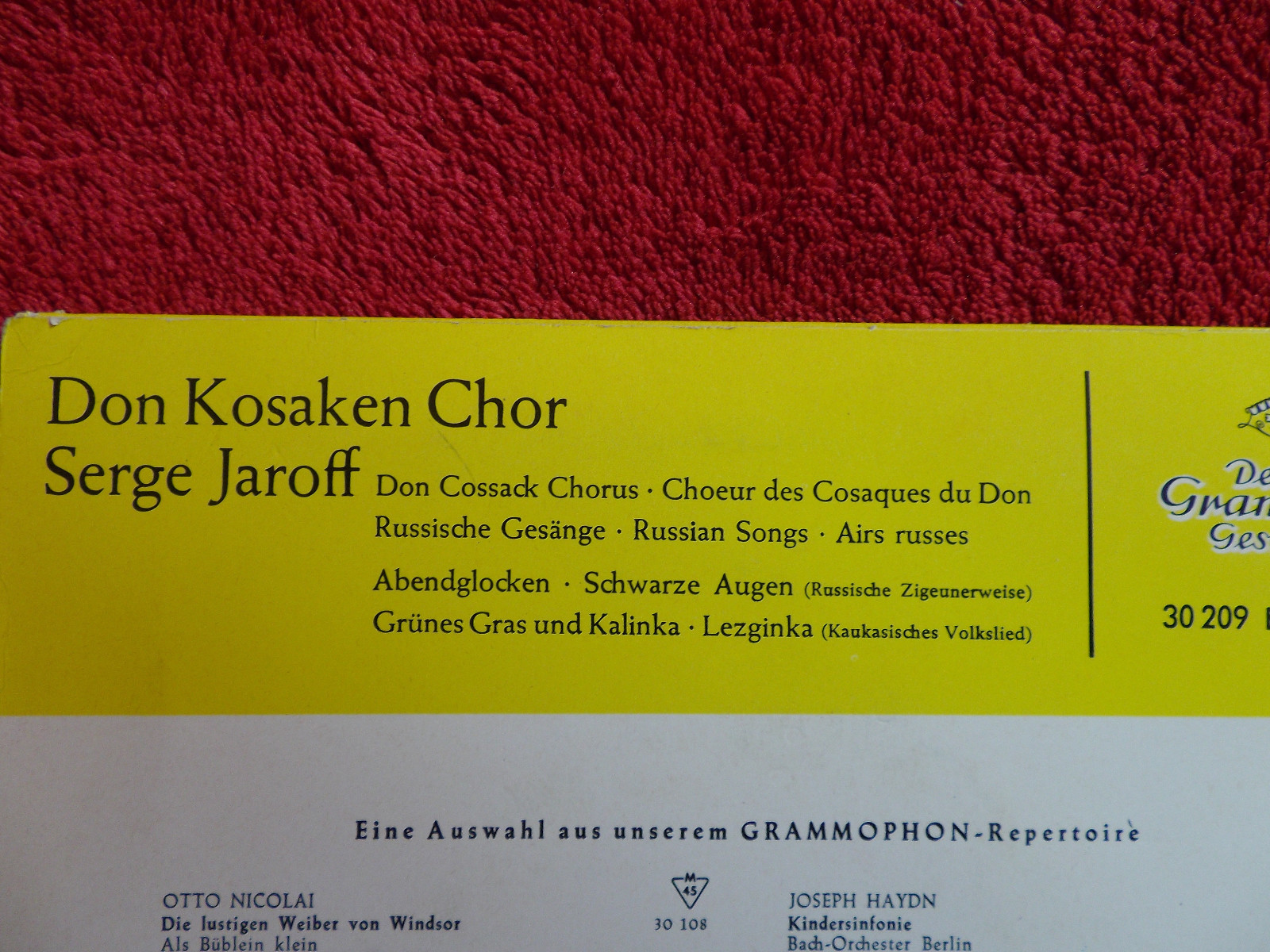 Don Kosaken Chor Serge Jaroff – Abendglocken + Schwarze Augen / Grünes Gras und Kalinkas + Lezginka (Single), Bild 3