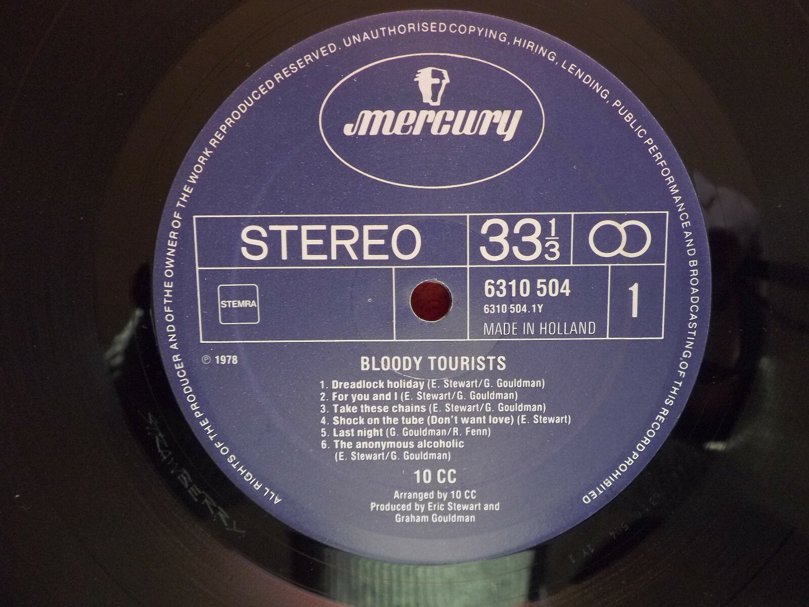 10 CC – Bloody tourists | Mercury Records LP, Niederlande 1978, Bild 2