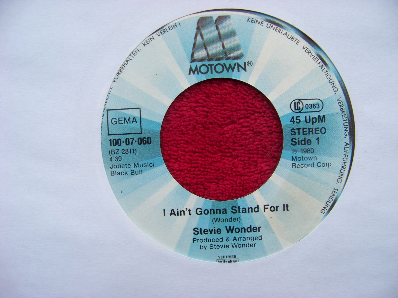 Stevie Wonder – I ain´t gonna stand for it / Knocks me off my feet (7″ Single)