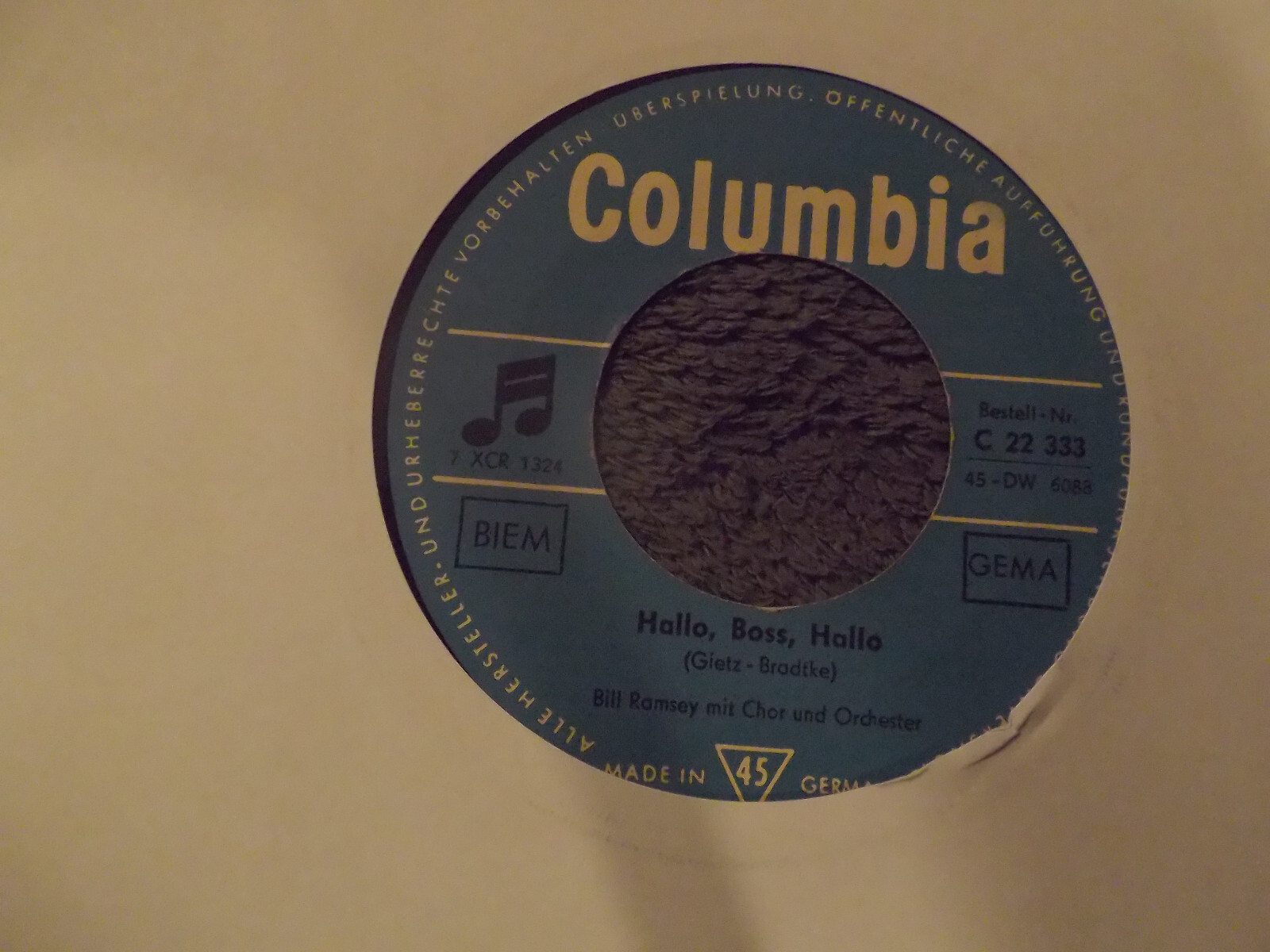 Bill Ramsey – Maskenball bei Scotland Yard / Hallo, Boss, hallo (Columbia, C 22 333), Bild 2