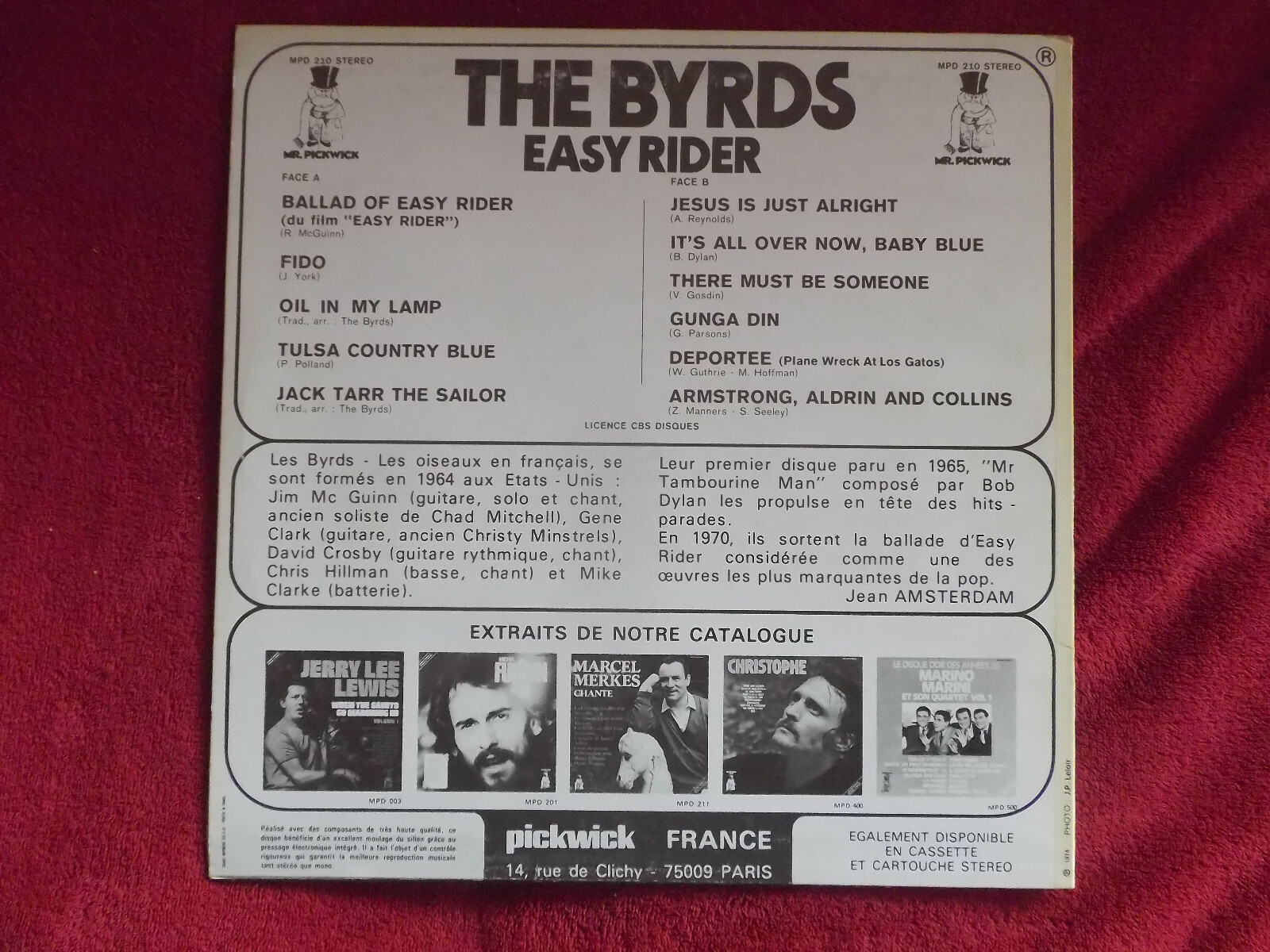 The Byrds – Easy Rider | Mr. Pickwick Records, LP, 1974, Bild 2