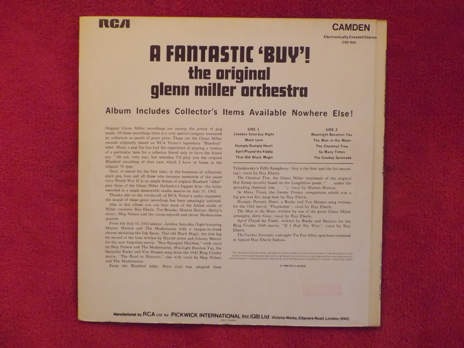 Glenn Miller & His Orchestra – The Original Recordings by.... (LP, 1969), Bild 3