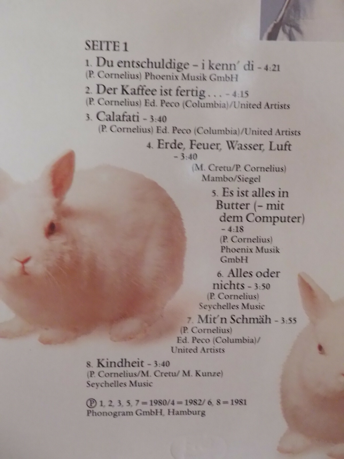 Peter Cornelius – Streicheleinheiten (Polystar Records Club-LP, 46 555 9), Bild 4