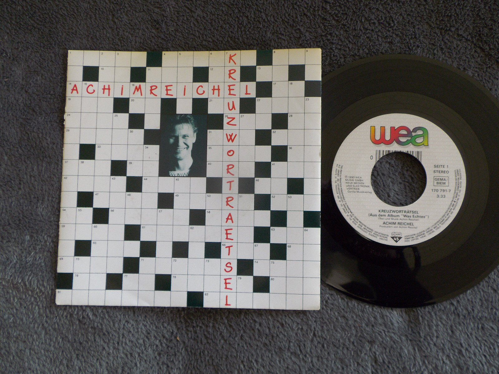 Achim Reichel – Kreuzworträtsel / Die Nacht hat viele Sterne (7″ Single, WEA Records, 1990)