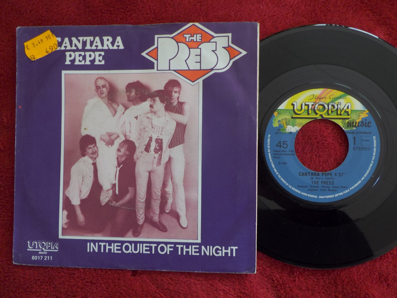 The Press – Cantara Pepe / In the quiet of the night (Utopia Records, 1981)