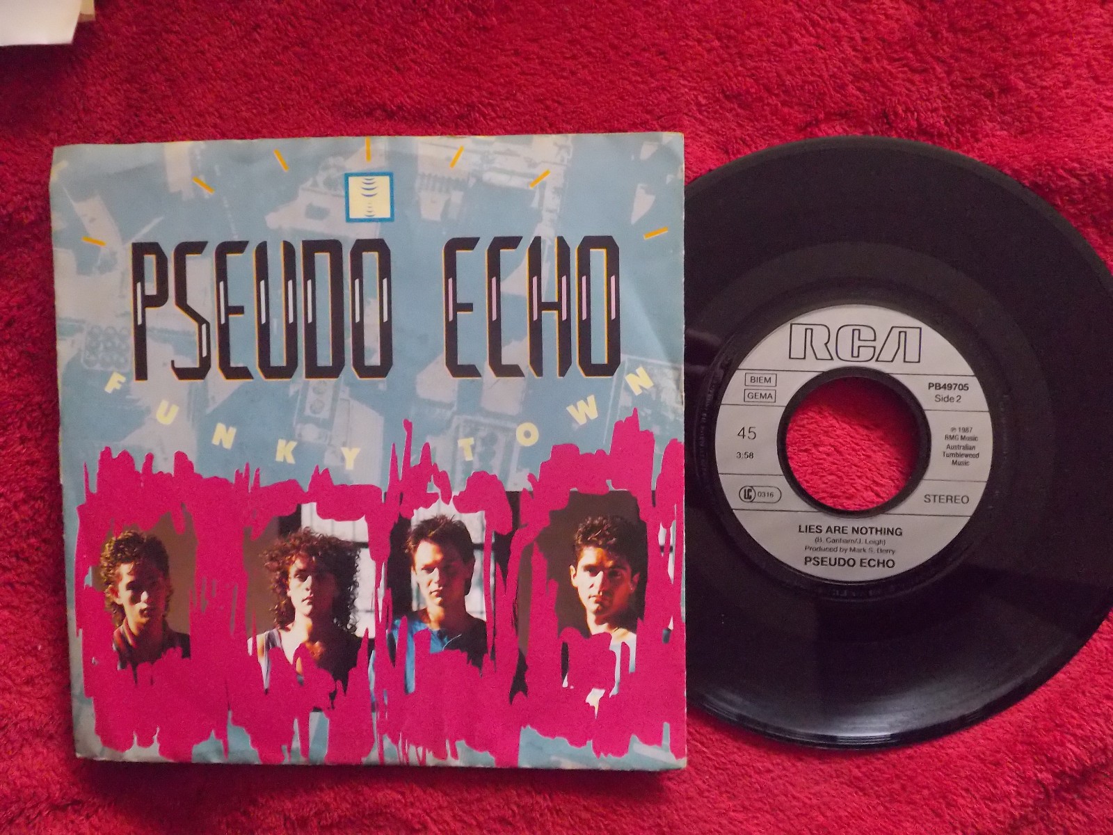 Pseudo Echo – Funky Town / Lies are nothing | RCA Records · deutsche 7″-Single (1987)