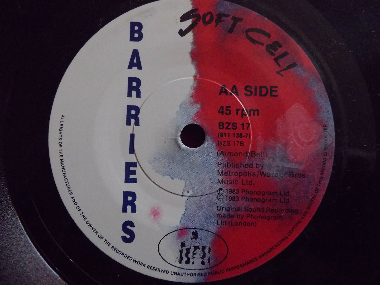Soft Cell – Numbers / Barriers (BZS 17, 1983), Bild 2