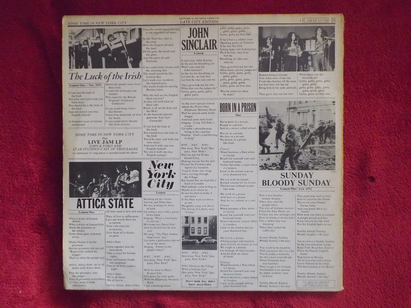 Plastic Ono Band – Some Time in New York City (Doppel-LP, Deutschland, 1972), Bild 3