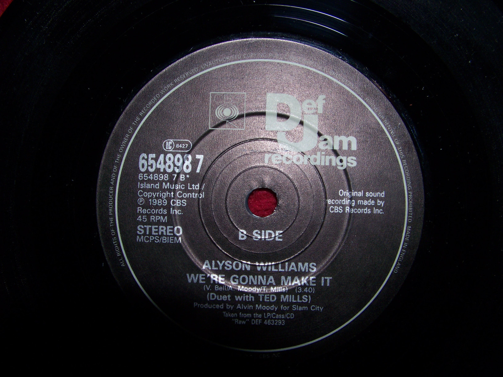Alyson Williams – My love is so raw / We’re gonna make it (7″ Single), Bild 2
