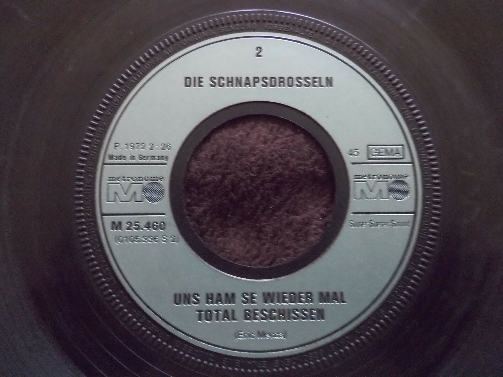 Die Schnapsdrosseln – ’s ist alles scheisse / Uns ham se wieder mal total beschissen · Metronome · M 25.460 · Deutschland, 1972, Bild 2