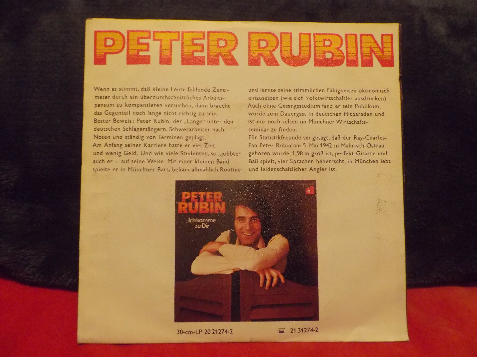 Peter Rubin – 1,2,3,4,5,6 und sieben / Liebe ohne Heimat (BASF Records, 05 11636-5), Bild 2