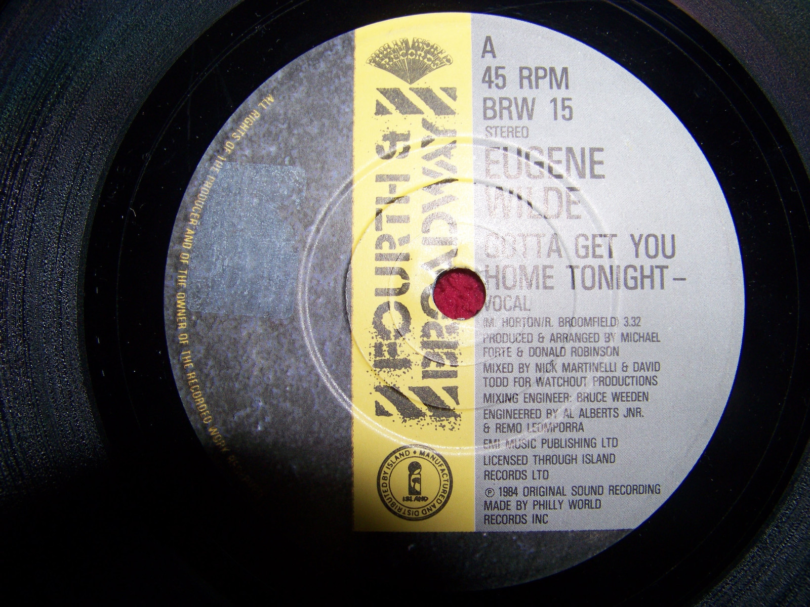 Eugene Wilde – Gotta Get You Home Tonight / Instrumentalversion (7″-Single, 1984)