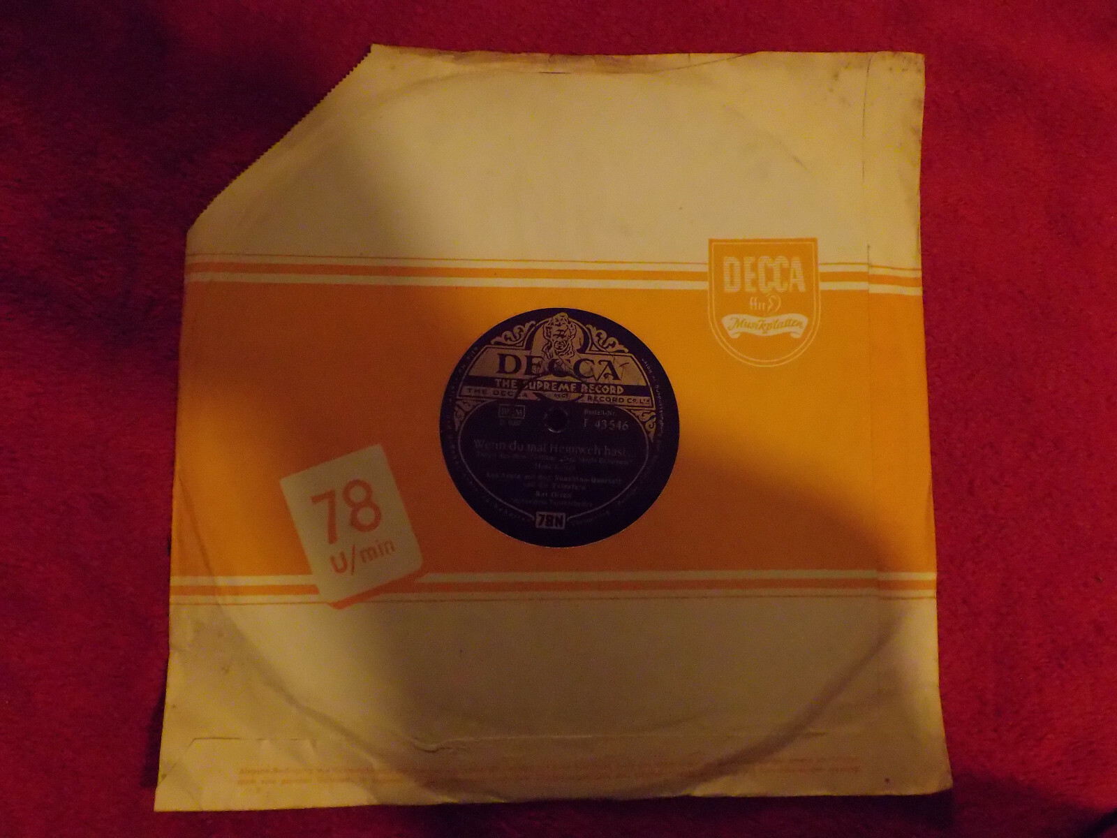 Lys Assia – Wenn du mal Heimweh hast / Als der Schnitter durch das Korn ging (Schellack, Decca F 43 546), Bild 4