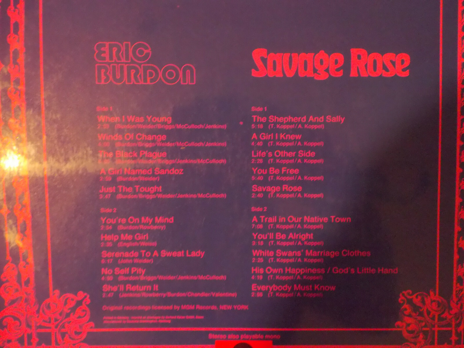 Eric Burdon / Savage Rose – Pop History (Polydor, Doppel-LP), Bild 6