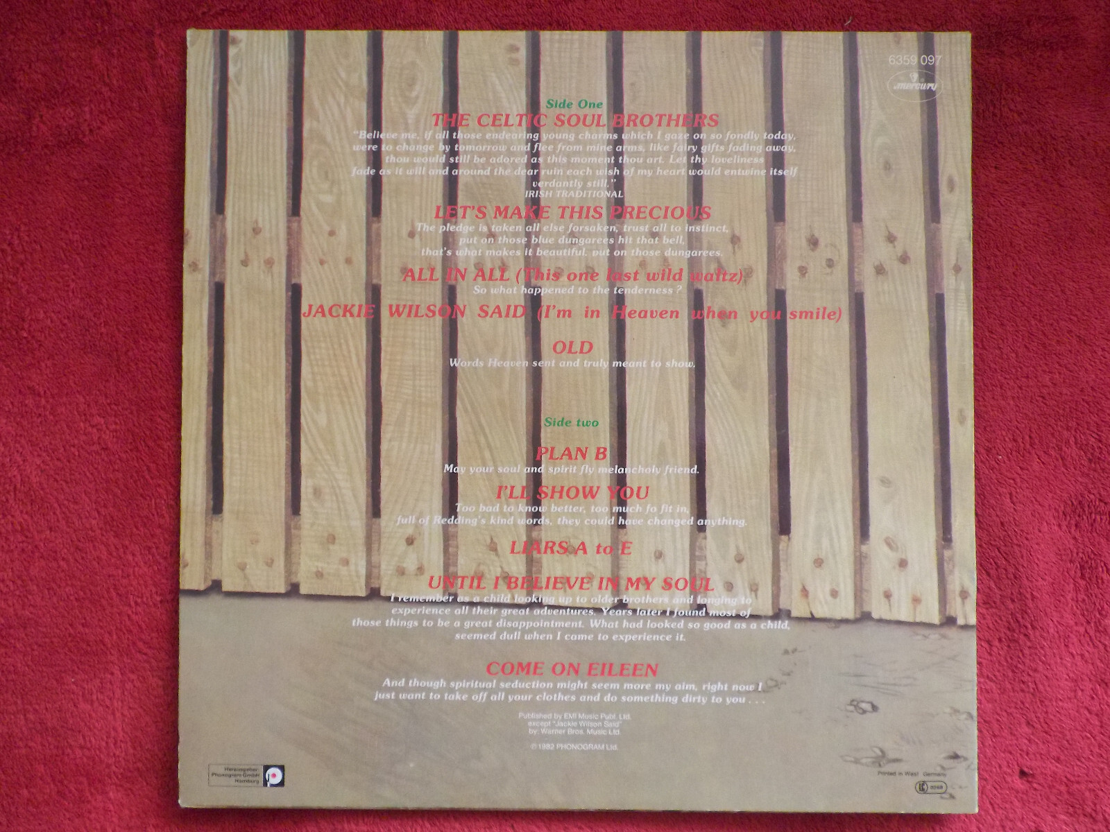 Kevin Rowland & Dexys Midnight Runners – Too-rye-ay | Mercury LP, 1982, Bild 4