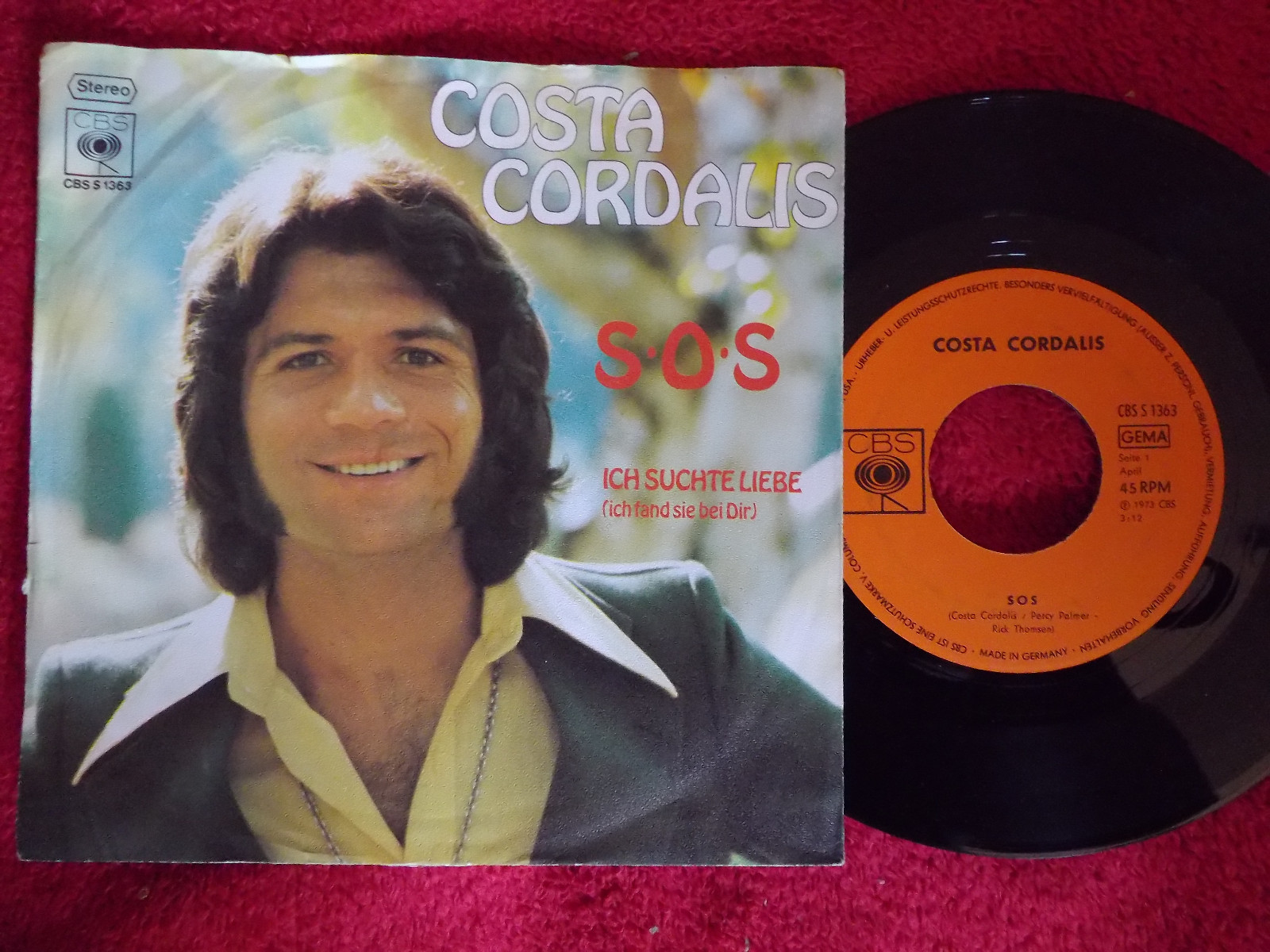 Costa Cordalis – SOS / Ich suchte Liebe (CBS, Single)