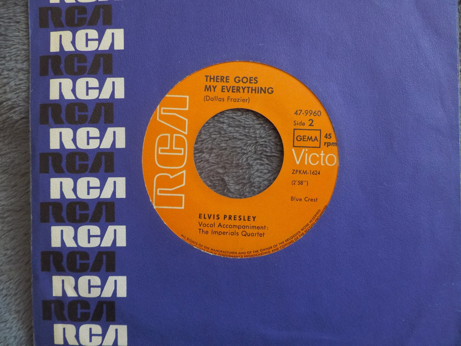Elvis Presley – I really don´t want to know / There goes my everything | RCA Victor 47-9960, Bild 2